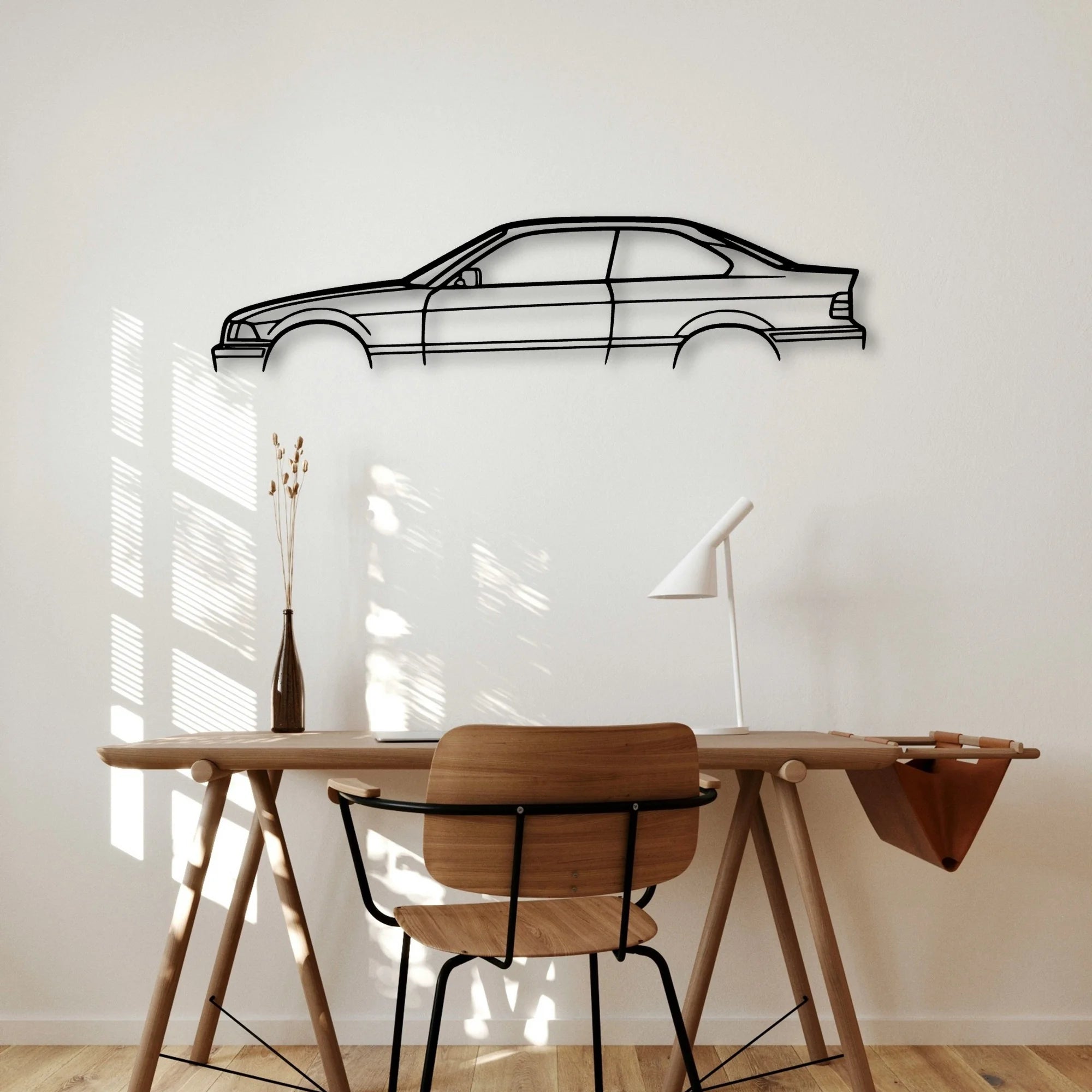 E36 Coupe Classic Silhouette Metal Wall Art - Automotive Garage Decor