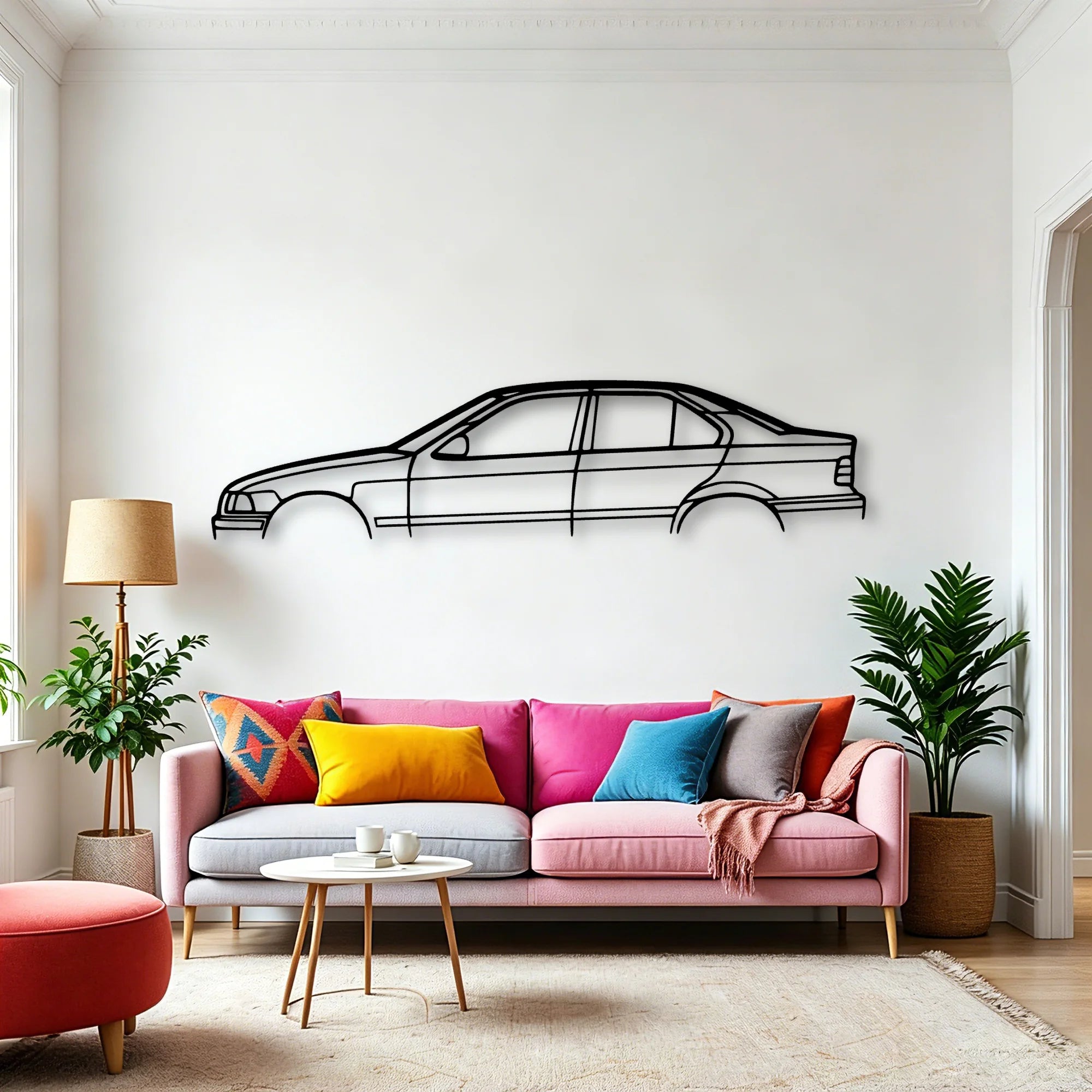 E36 M3 1998 Classic Silhouette Metal Wall Art - Automotive Garage Decor
