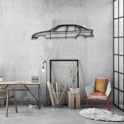 E36 M3 1998 Classic Silhouette Metal Wall Art - Automotive Garage Decor