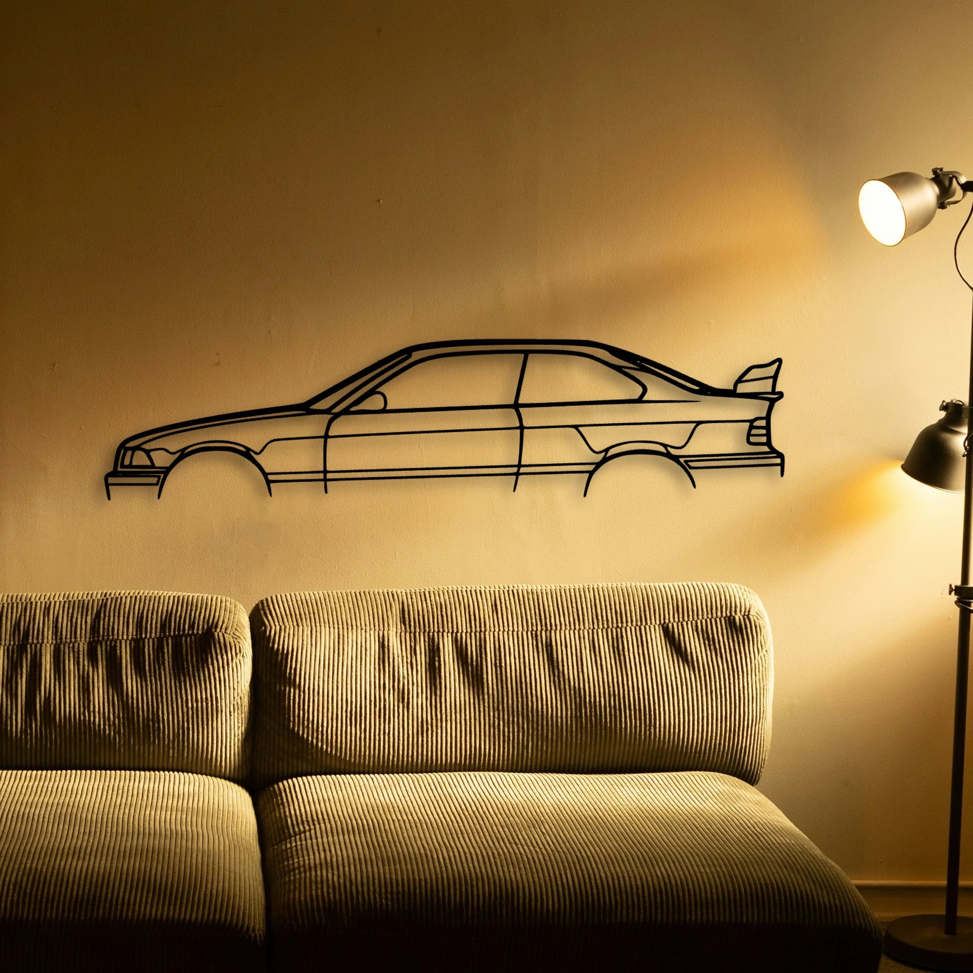 E36 M3 CS Classic Silhouette Metal Wall Art - Automotive Garage Decor