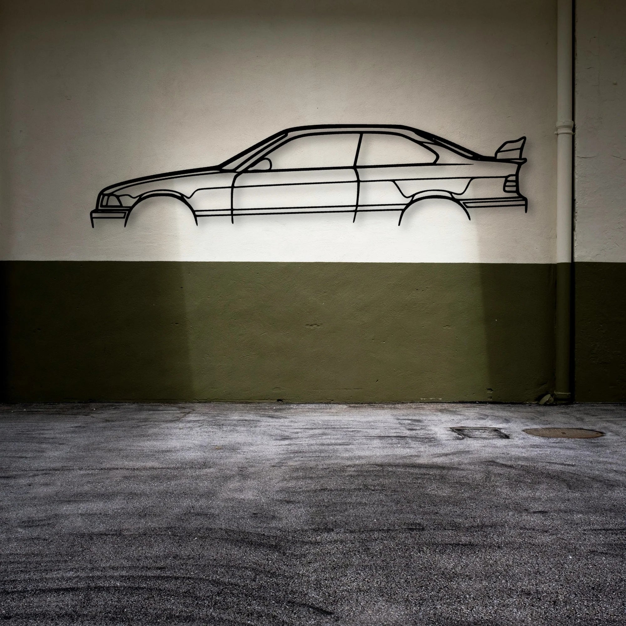 E36 M3 CS Classic Silhouette Metal Wall Art - Automotive Garage Decor
