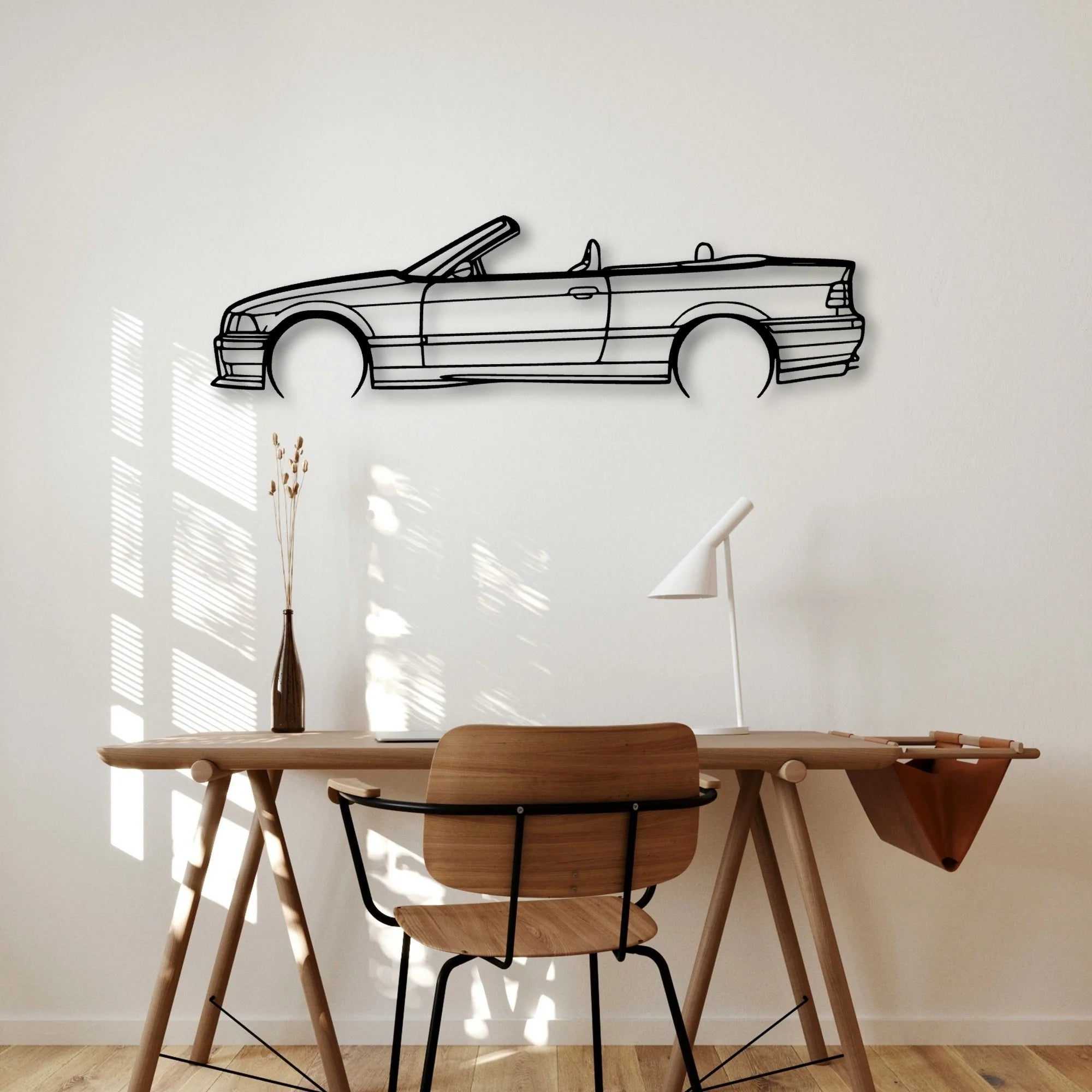 E36 M3 Convertible 1999 Classic Silhouette Metal Wall Art - Automotive Garage Decor