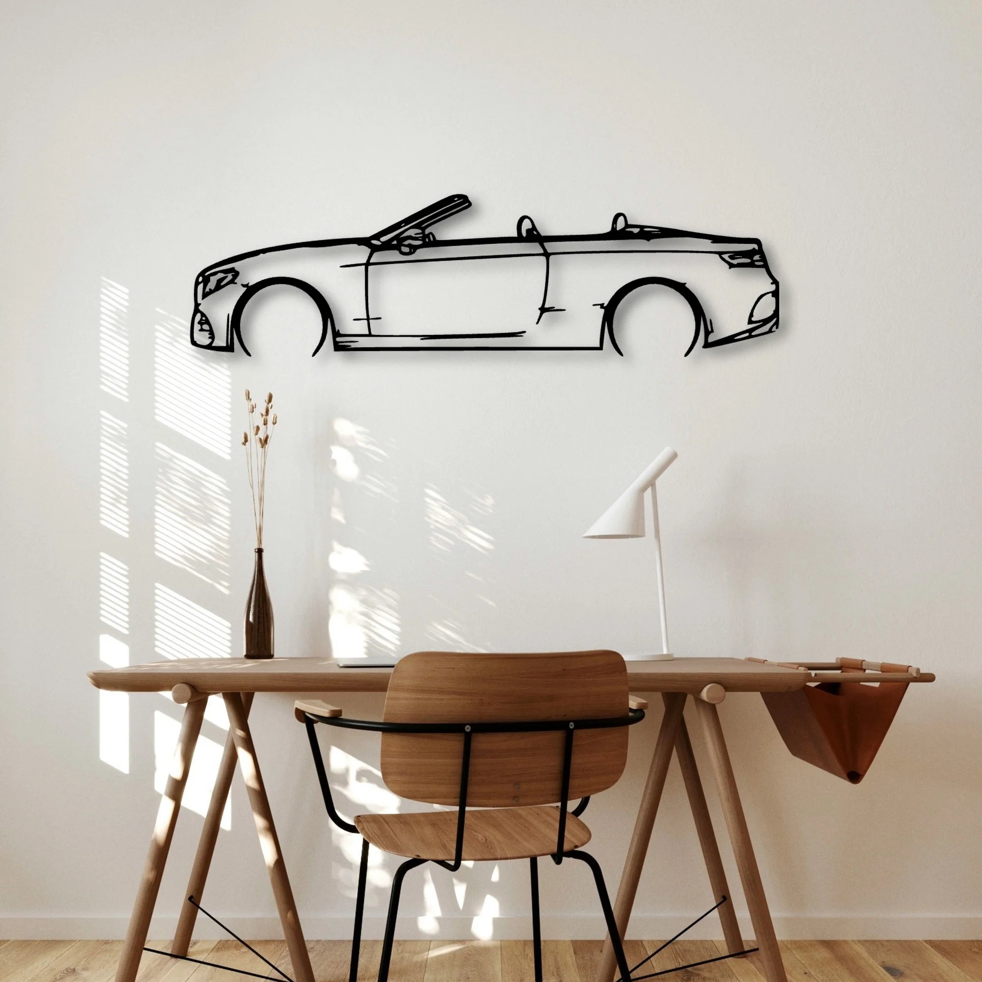 E450 2020 Cabrio Classic Silhouette Metal Wall Art - Automotive Garage Decor