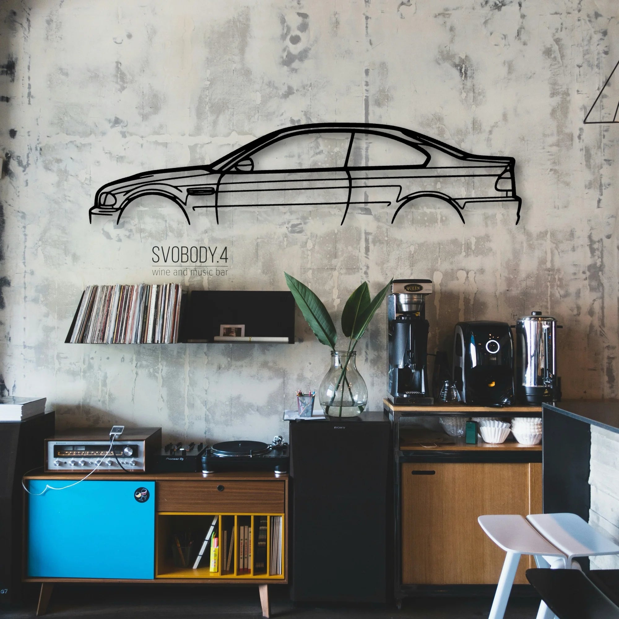 E46 M3 Classic Silhouette Metal Wall Art - Automotive Garage Decor