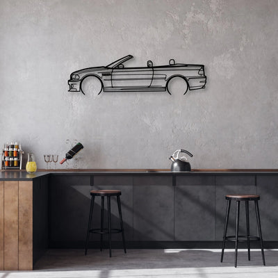 E46 m3 convertible 2 Classic Silhouette Metal Wall Art - Automotive Garage Decor