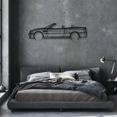 E46 m3 convertible 2 Classic Silhouette Metal Wall Art - Automotive Garage Decor