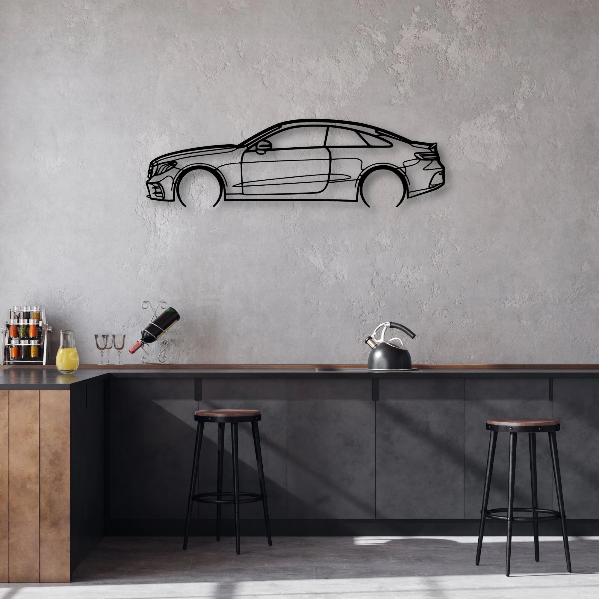 E53 AMG Coupe 2 Classic Silhouette Metal Wall Art - Automotive Garage Decor