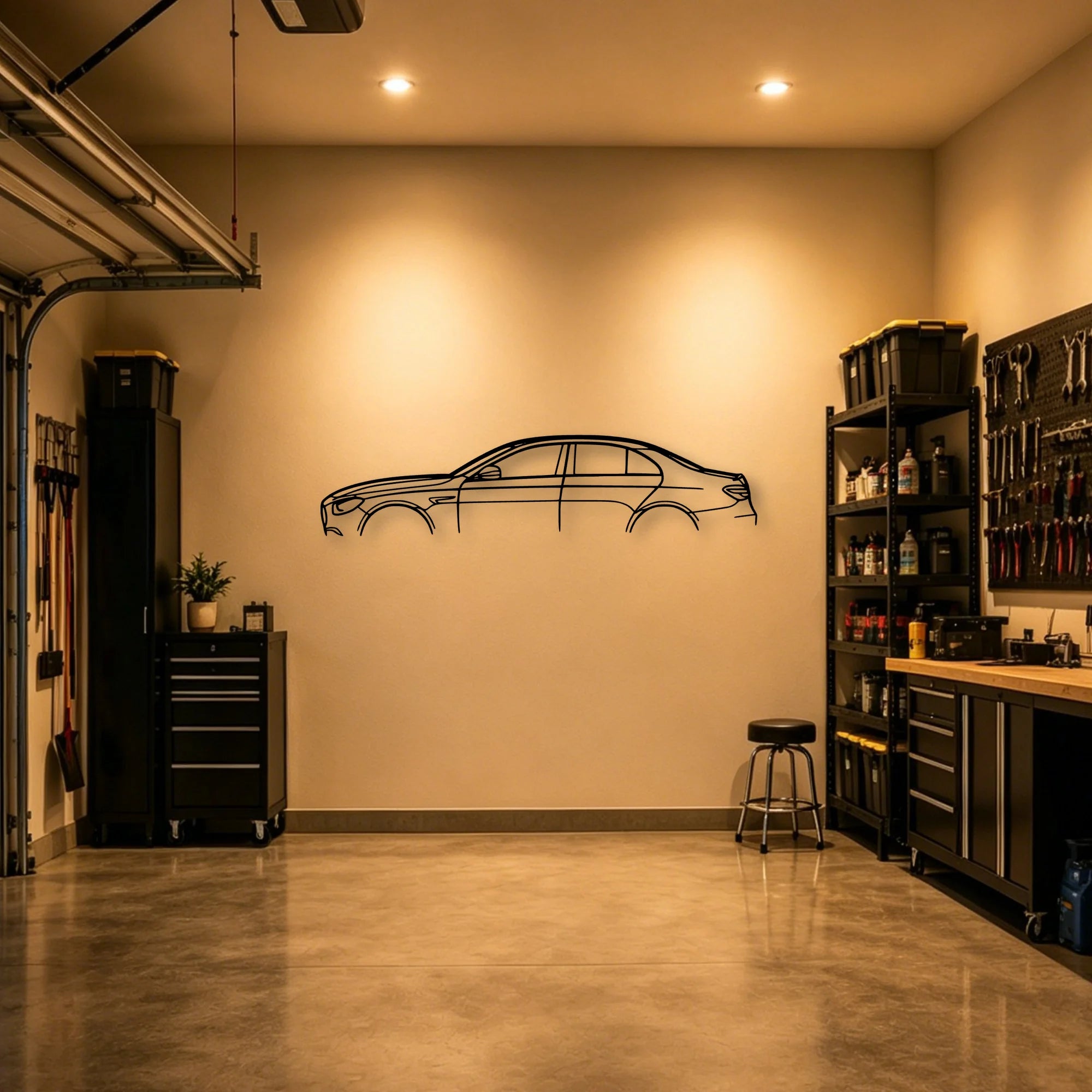 E63S 2022 Classic Silhouette Metal Wall Art - Automotive Garage Decor