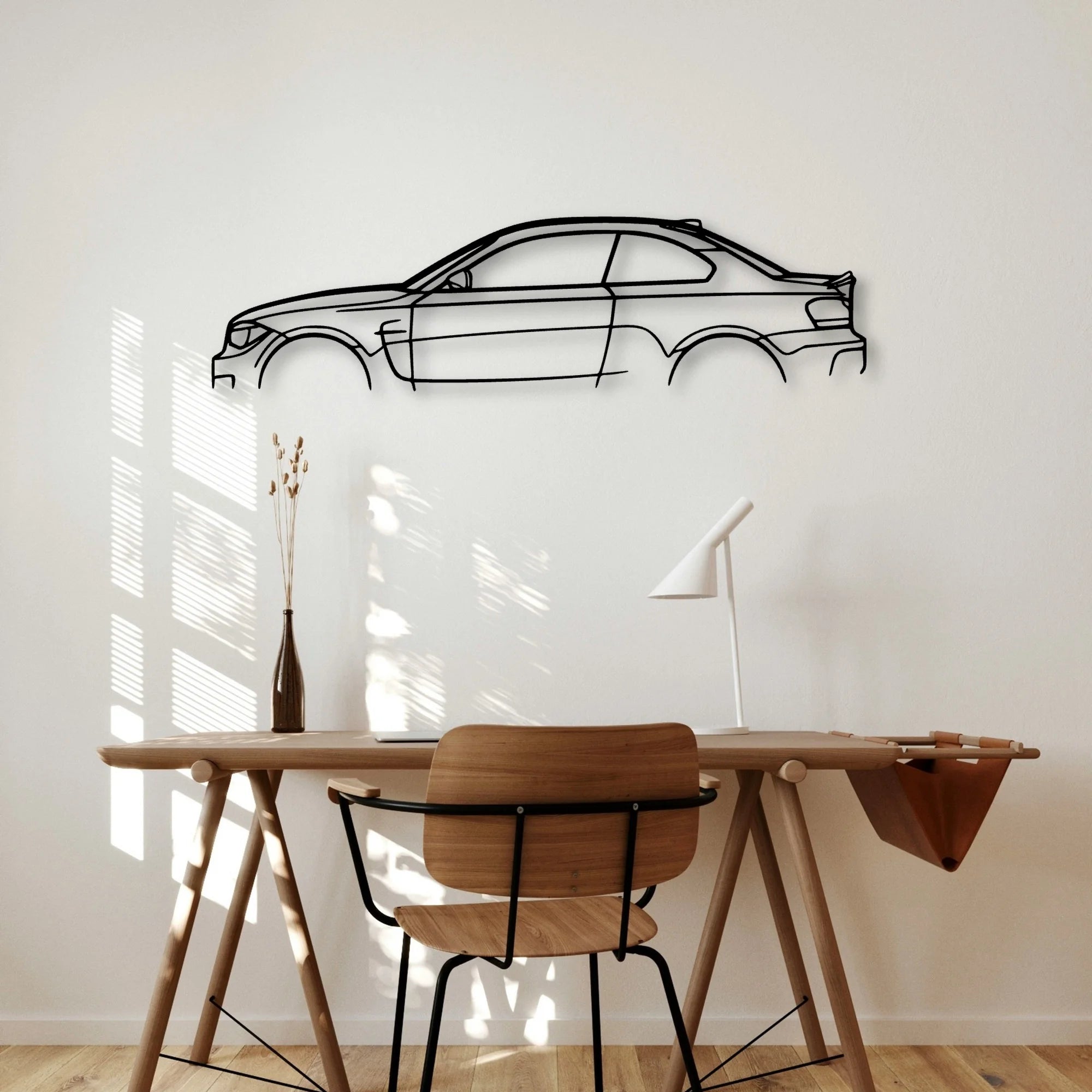 E82 1M Classic Silhouette Metal Wall Art - Automotive Garage Decor