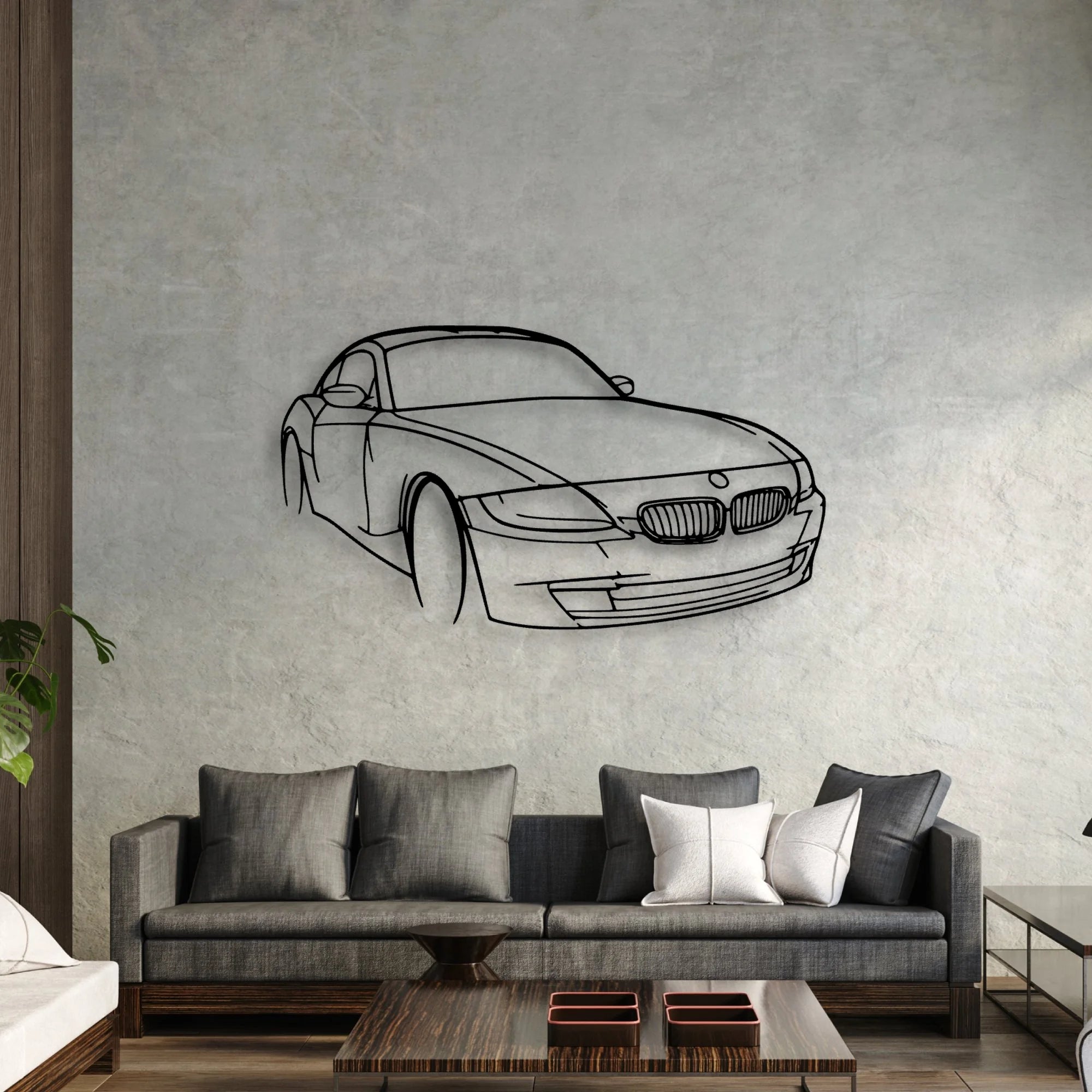 E86 Z4 Angle Classic Silhouette Metal Wall Art - Automotive Garage Decor
