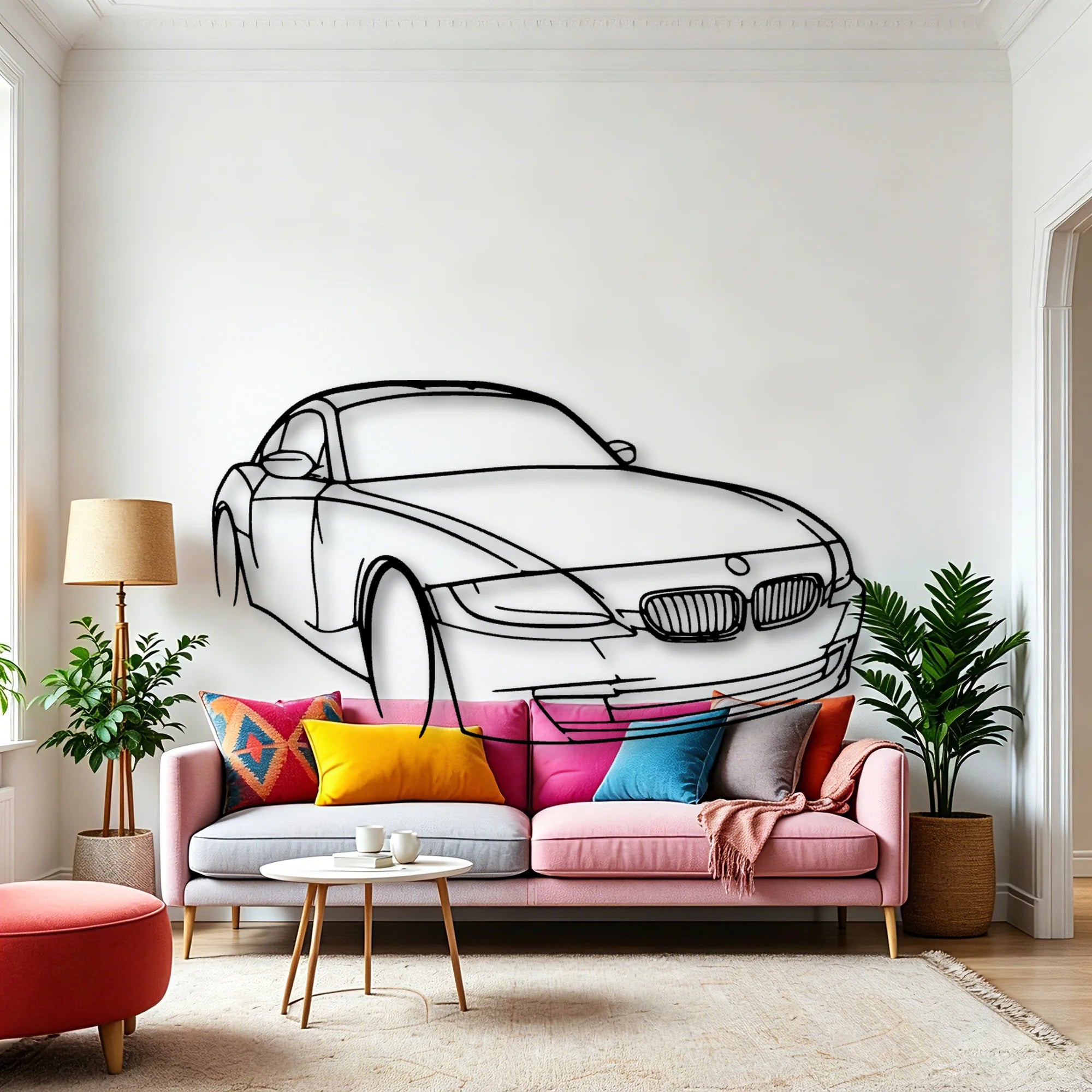E86 Z4 Angle Classic Silhouette Metal Wall Art - Automotive Garage Decor