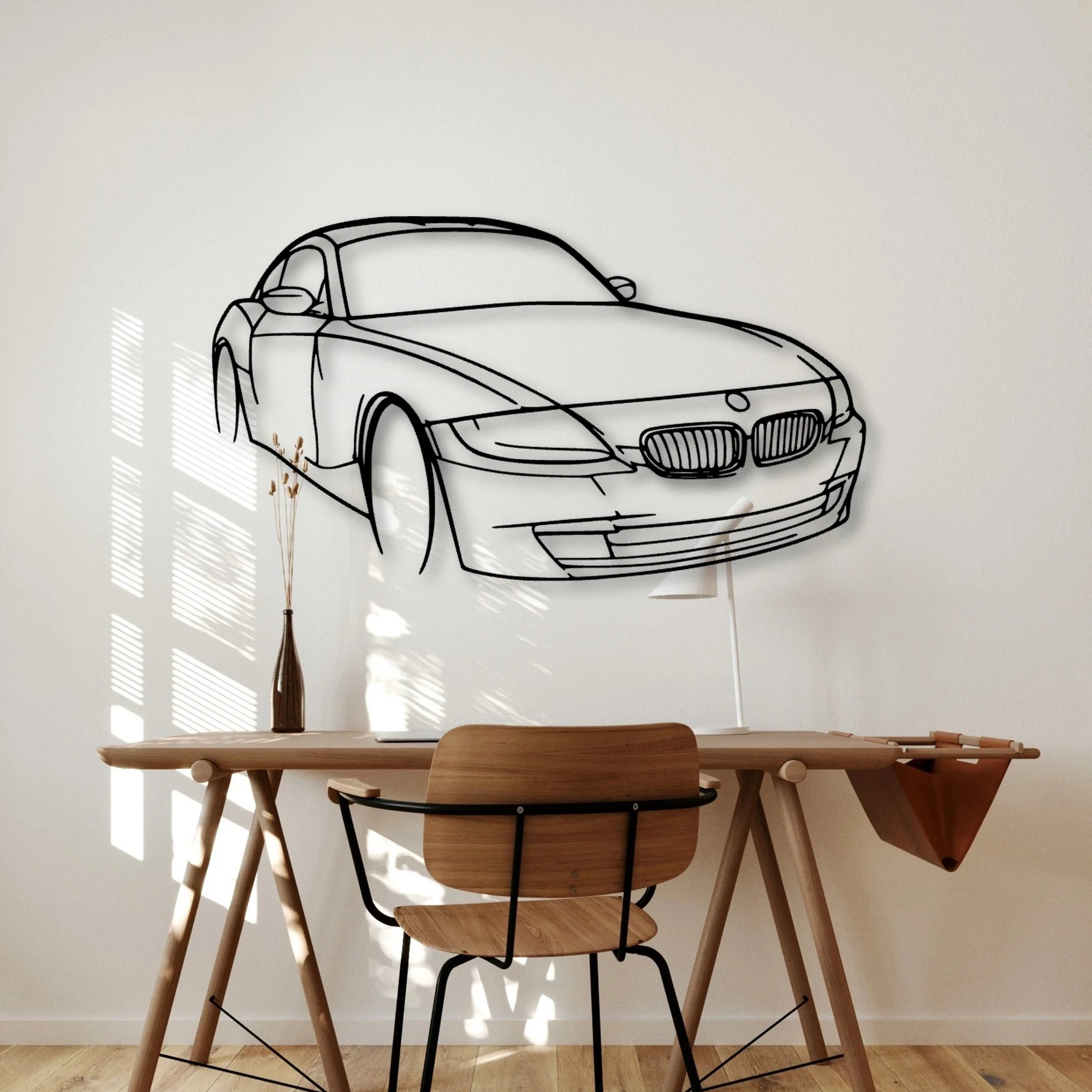 E86 Z4 Angle Classic Silhouette Metal Wall Art - Automotive Garage Decor