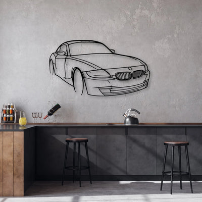 E86 Z4 Angle Classic Silhouette Metal Wall Art - Automotive Garage Decor