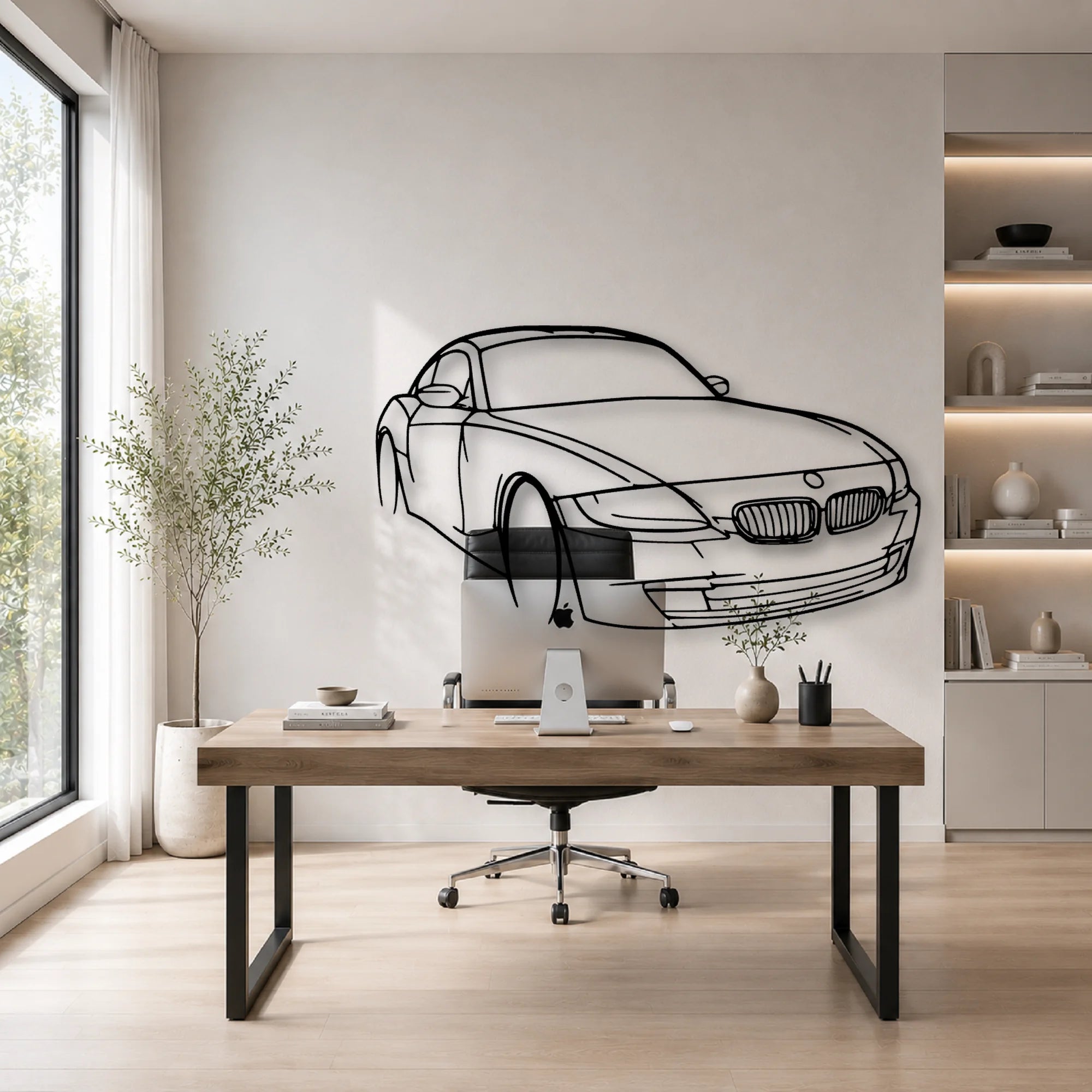 E86 Z4 Angle Classic Silhouette Metal Wall Art - Automotive Garage Decor