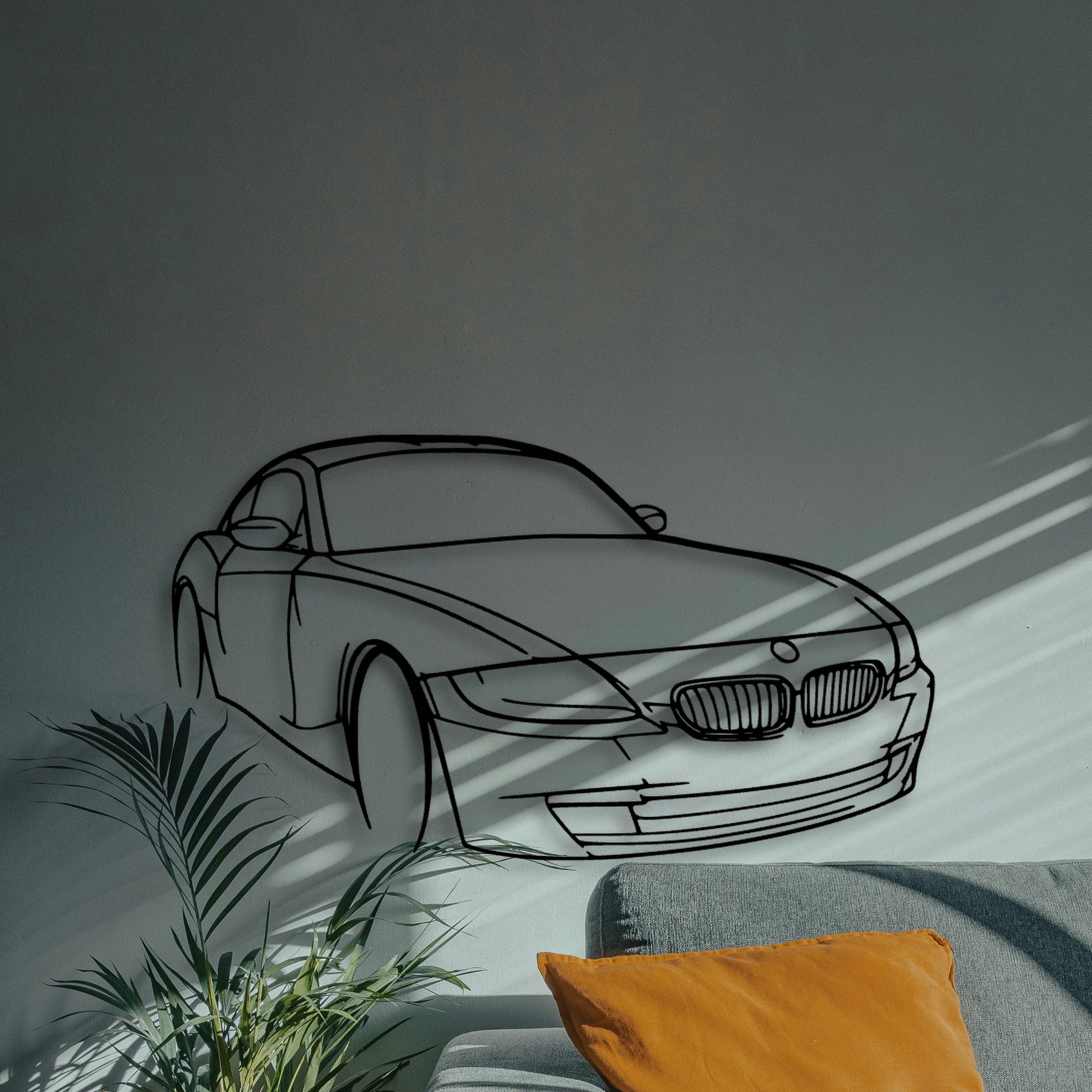 E86 Z4 Angle Classic Silhouette Metal Wall Art - Automotive Garage Decor