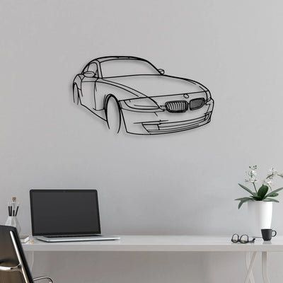 E86 Z4 Angle Classic Silhouette Metal Wall Art - Automotive Garage Decor