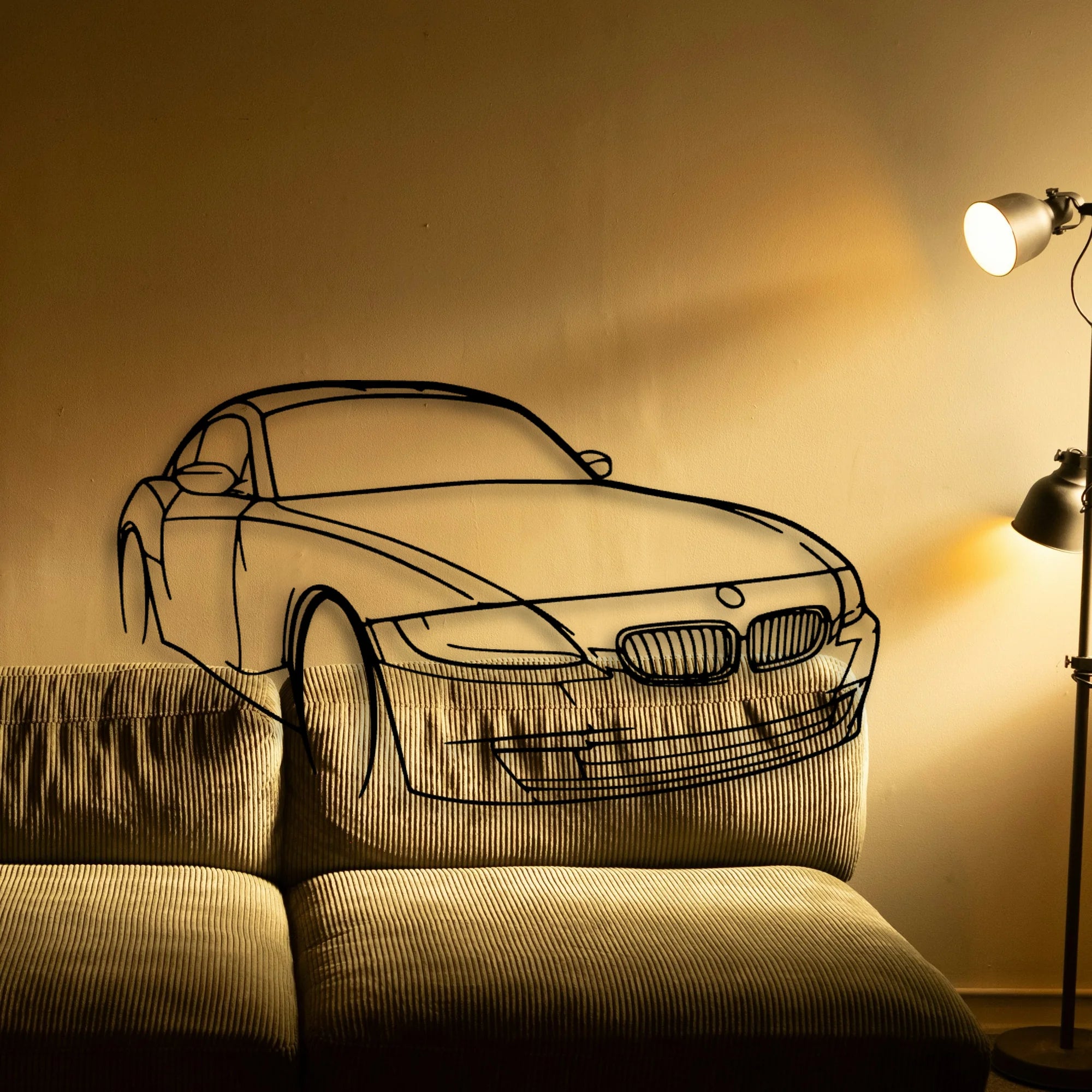E86 Z4 Angle Classic Silhouette Metal Wall Art - Automotive Garage Decor