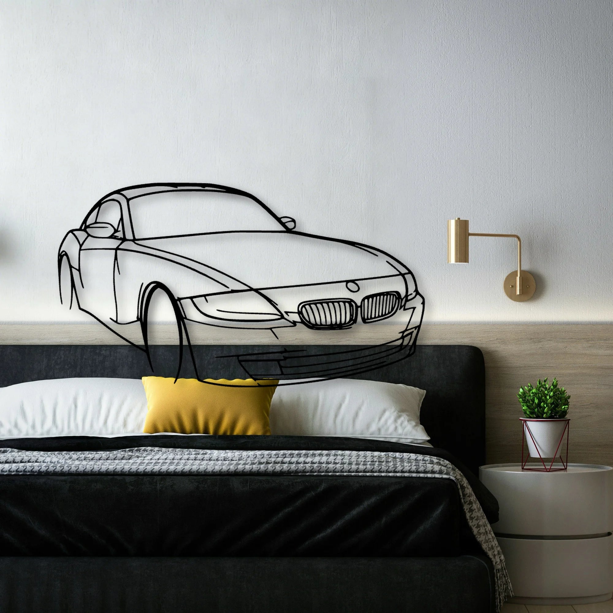 E86 Z4 Angle Classic Silhouette Metal Wall Art - Automotive Garage Decor