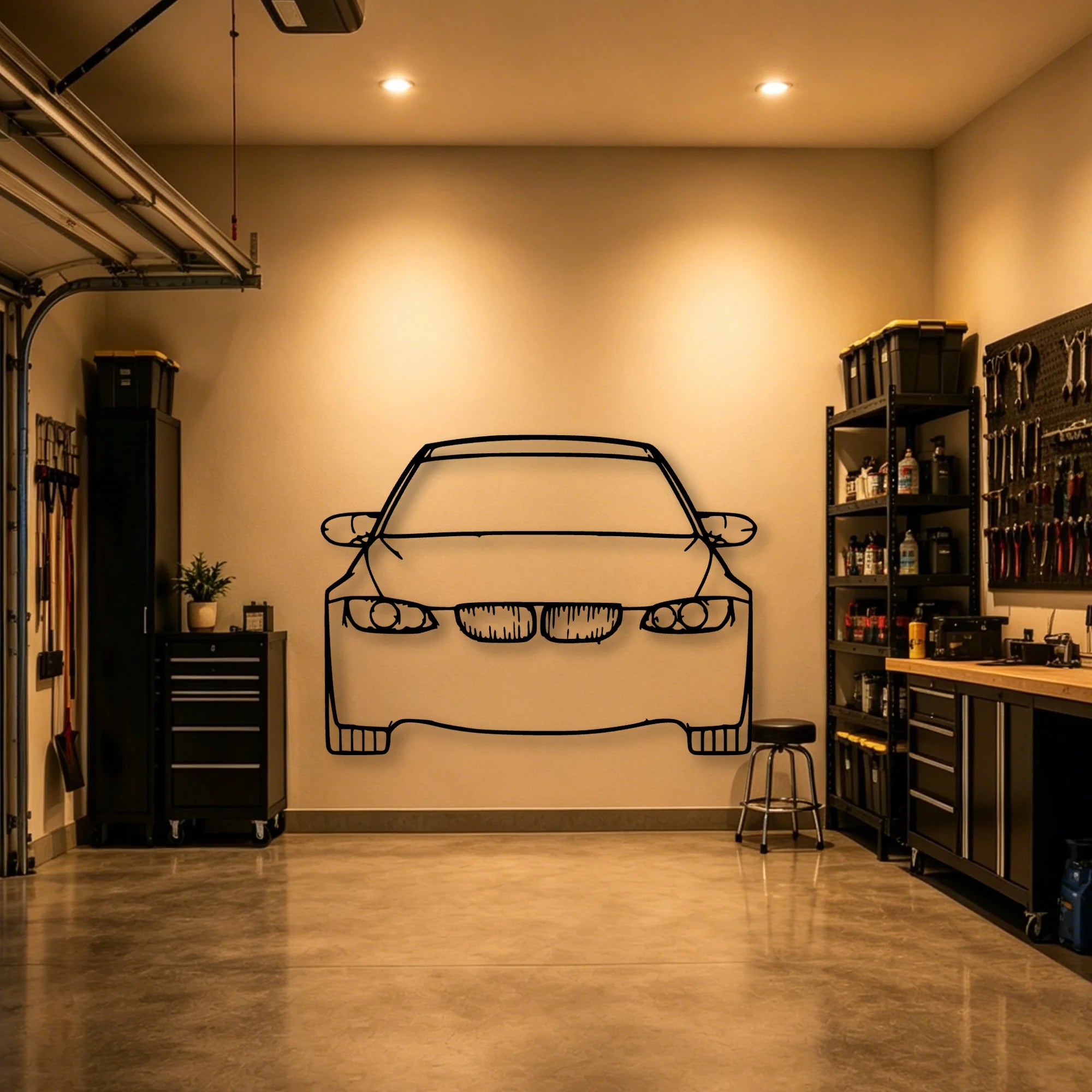 E92 M3 Classic Silhouette Metal Wall Art - Automotive Garage Decor