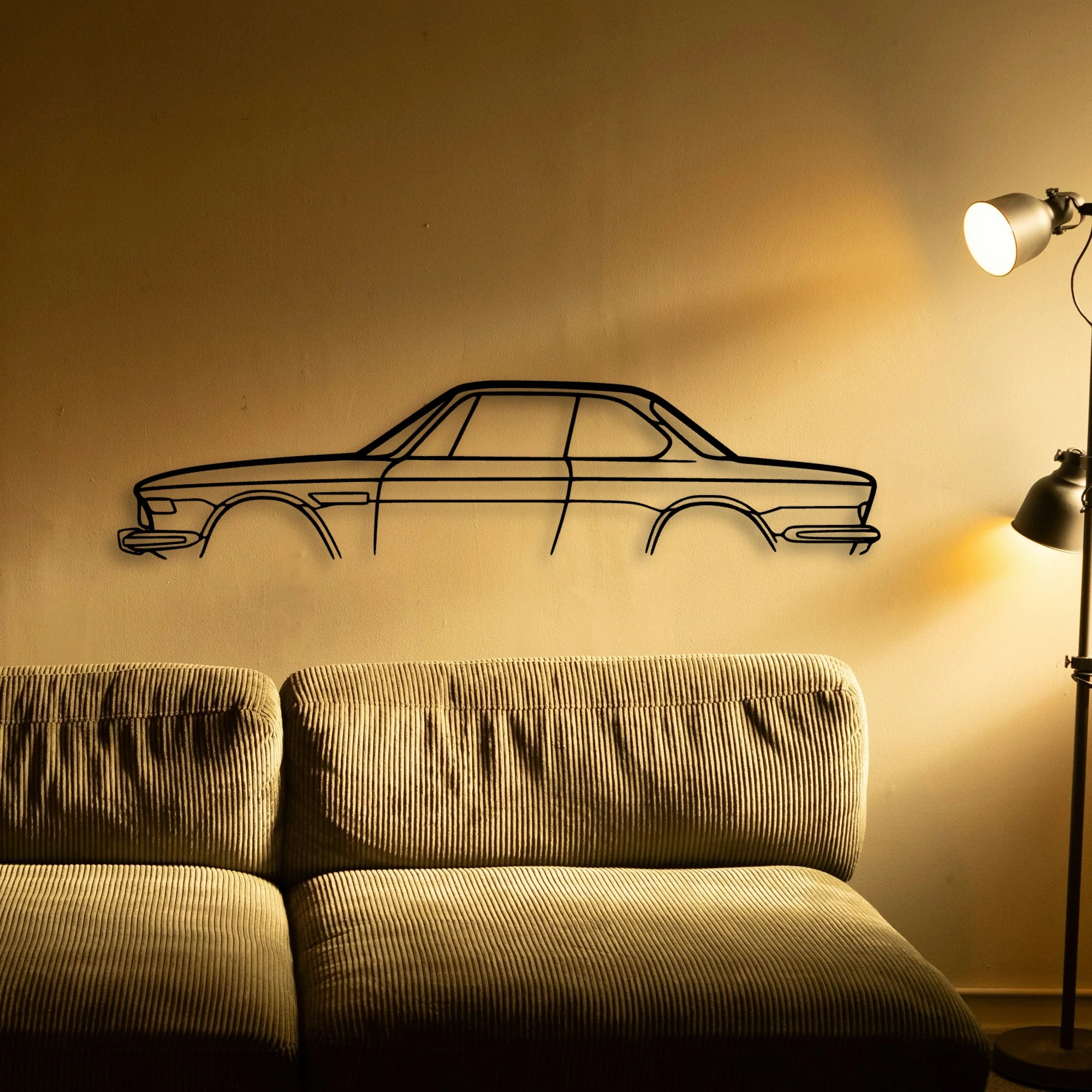 E9 3 0 CSL Classic Silhouette Metal Wall Art - Automotive Garage Decor