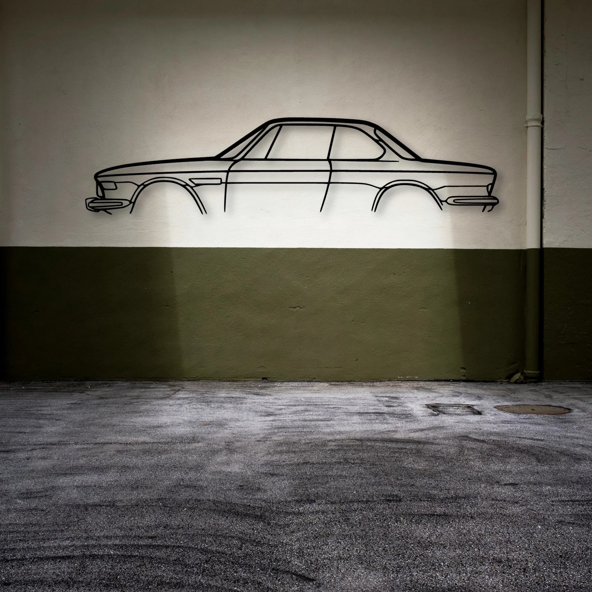 E9 3 0 CSL Classic Silhouette Metal Wall Art - Automotive Garage Decor