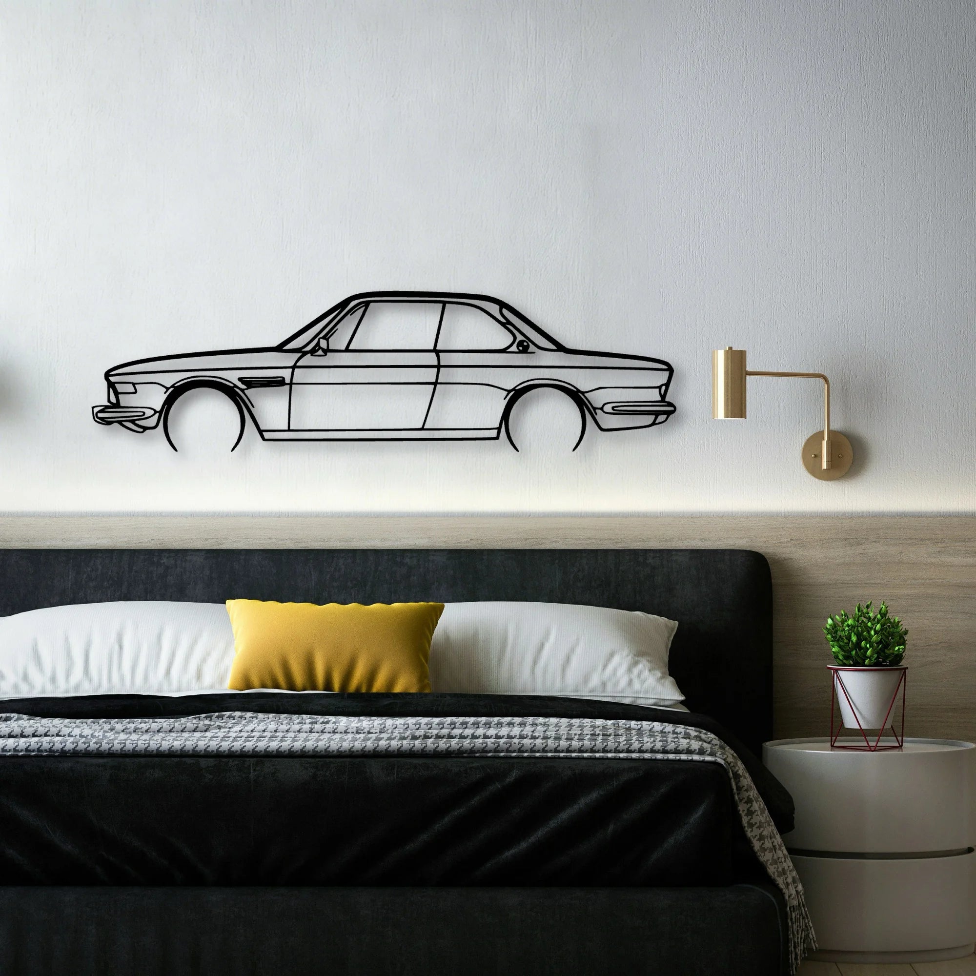 E9 3 0 CS 1972 Classic Silhouette Metal Wall Art - Automotive Garage Decor