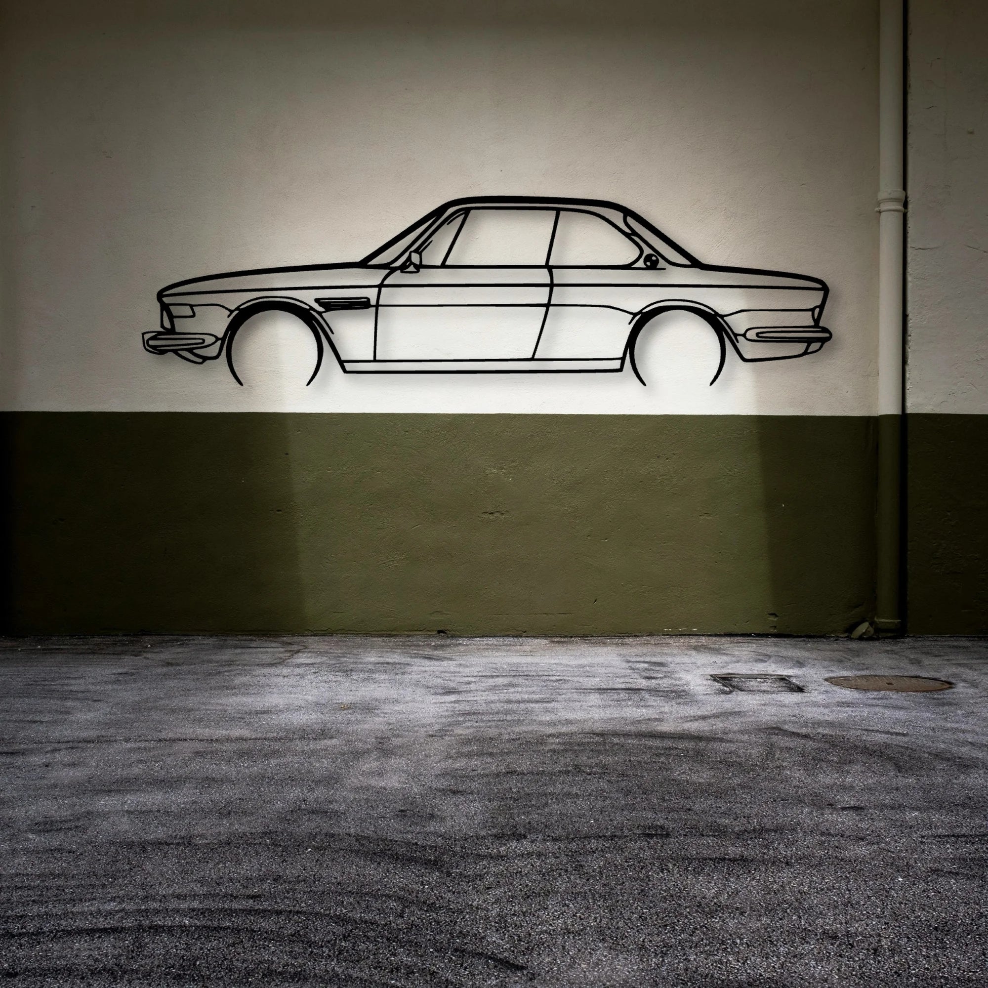 E9 3 0 CS 1972 Classic Silhouette Metal Wall Art - Automotive Garage Decor