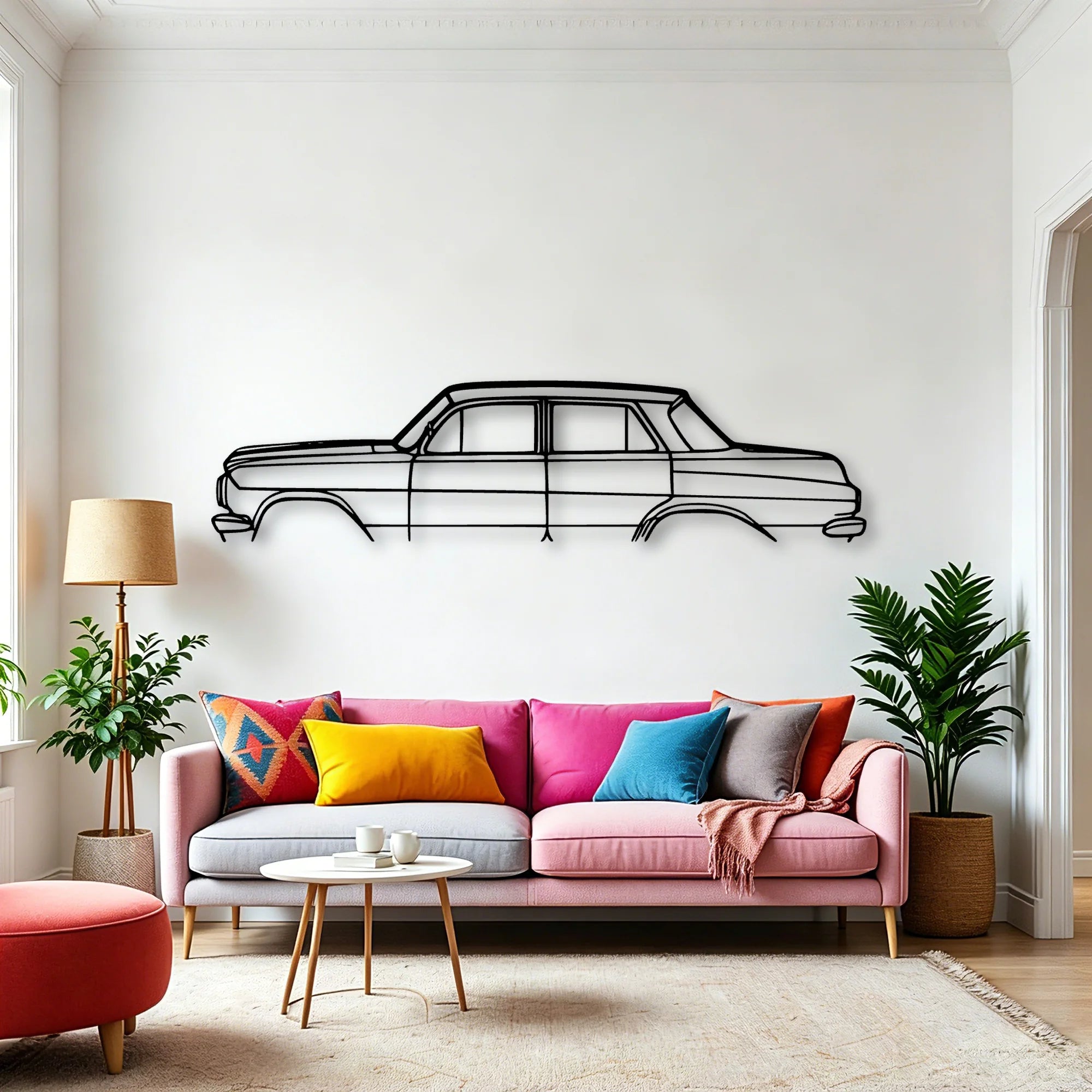 EJ 1963 Classic Silhouette Metal Wall Art - Automotive Garage Decor