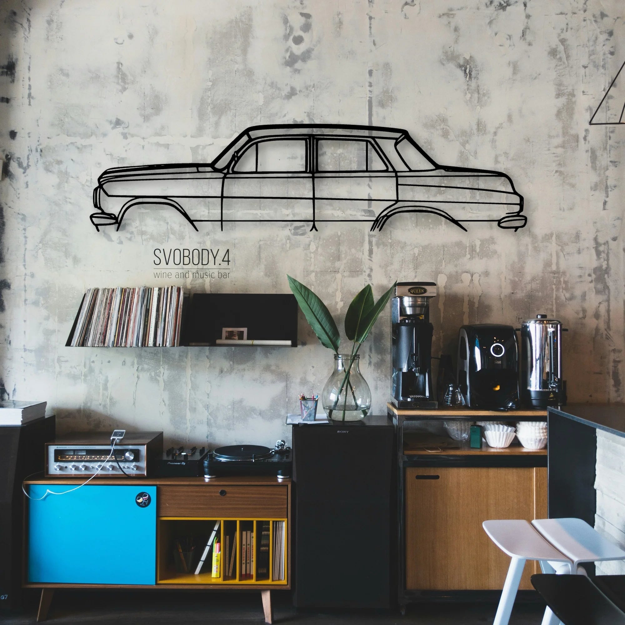 EJ 1963 Classic Silhouette Metal Wall Art - Automotive Garage Decor