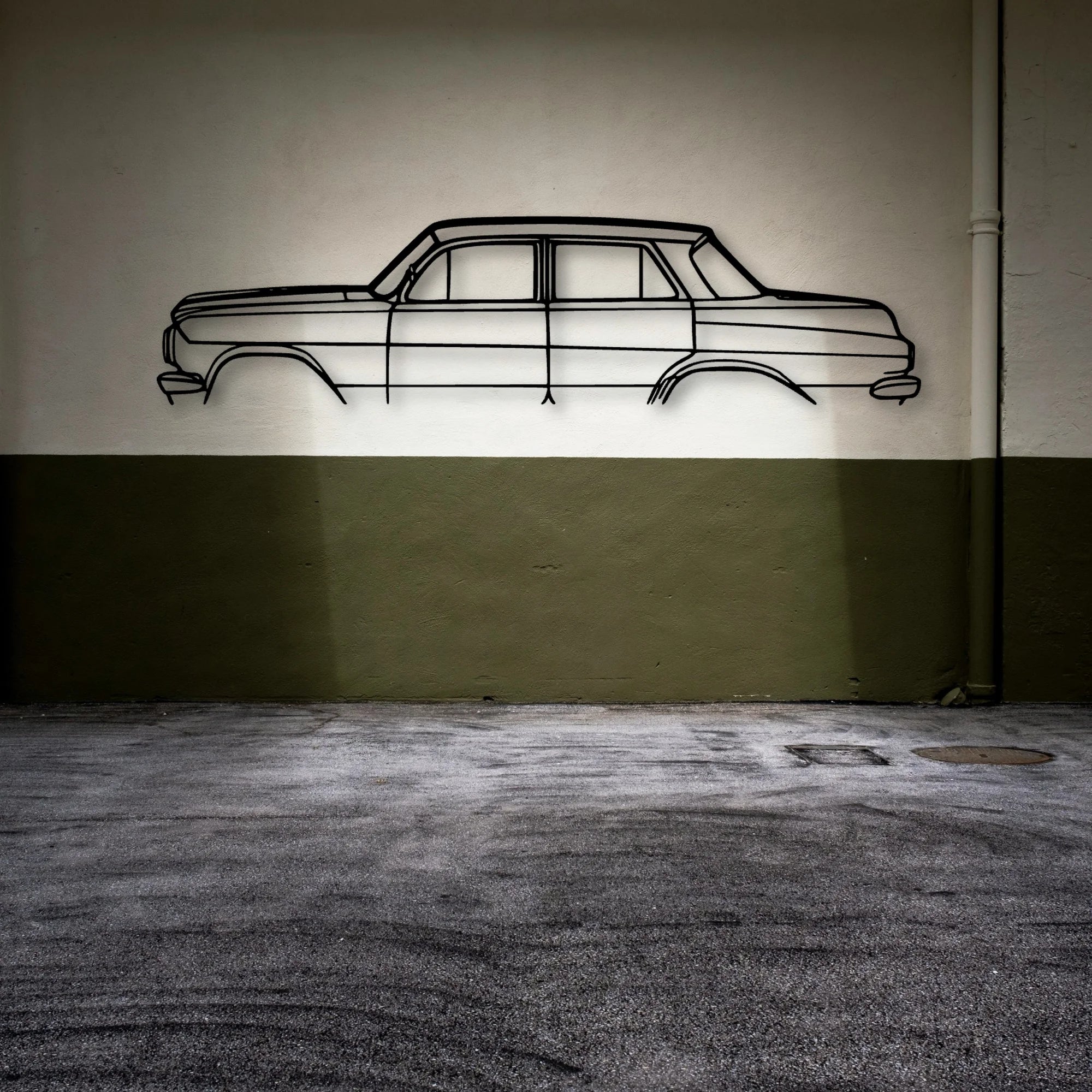 EJ 1963 Classic Silhouette Metal Wall Art - Automotive Garage Decor