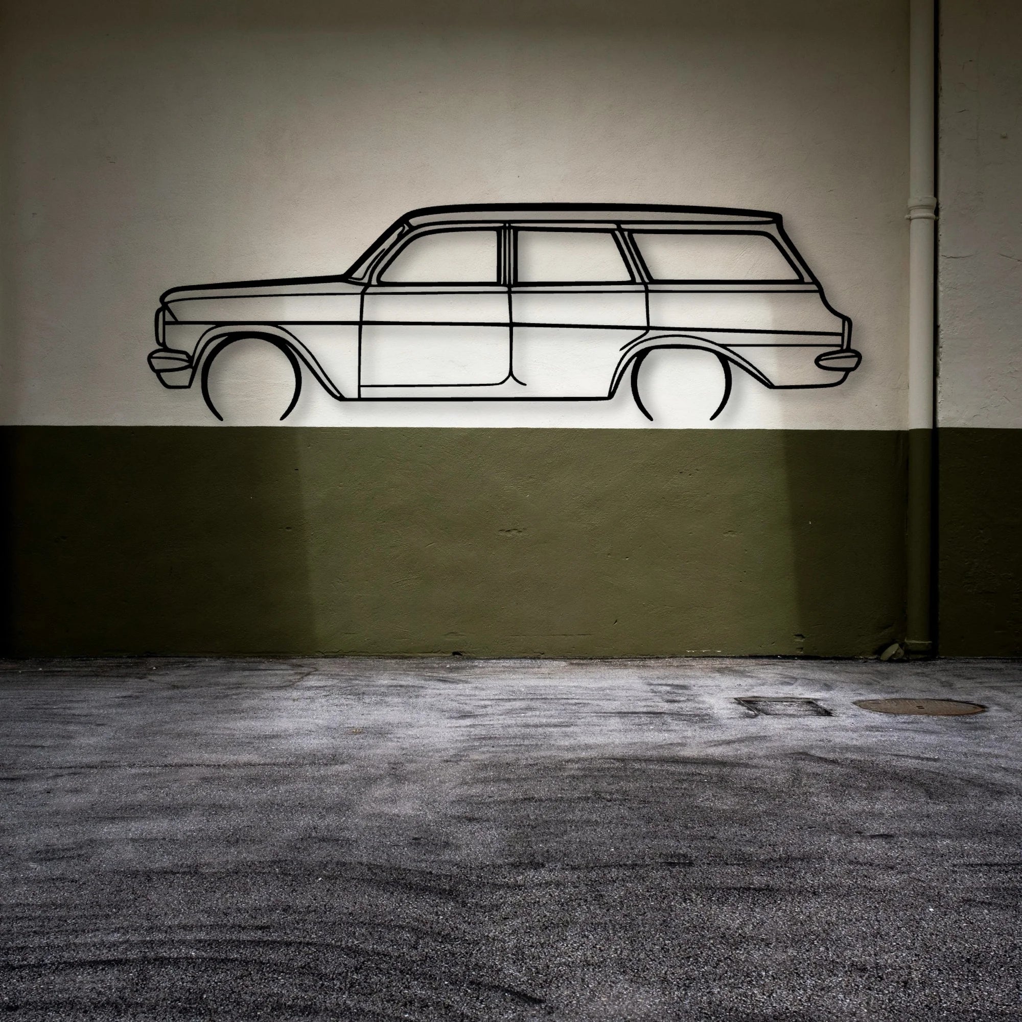 EJ Wagon 1963 Classic Silhouette Metal Wall Art - Automotive Garage Decor