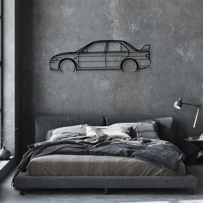 EVO 3 Classic Silhouette Metal Wall Art - Automotive Garage Decor