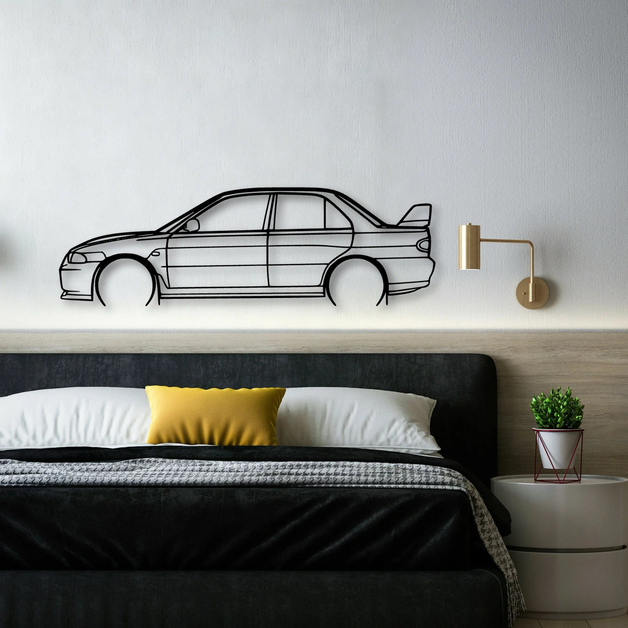 EVO 3 Classic Silhouette Metal Wall Art - Automotive Garage Decor