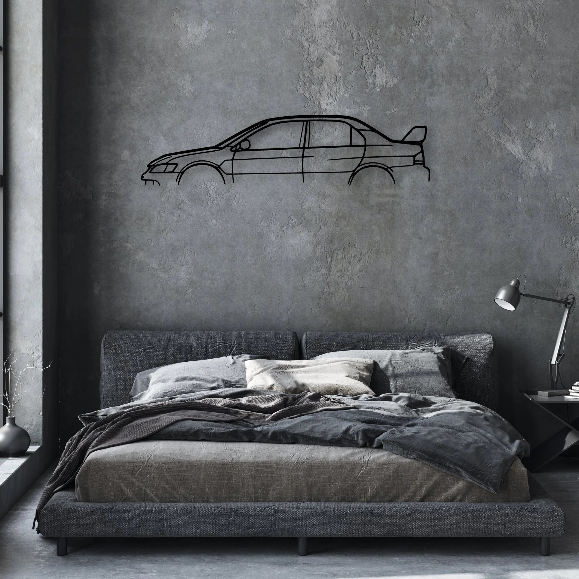 EVO IX Classic Silhouette Metal Wall Art - Automotive Garage Decor