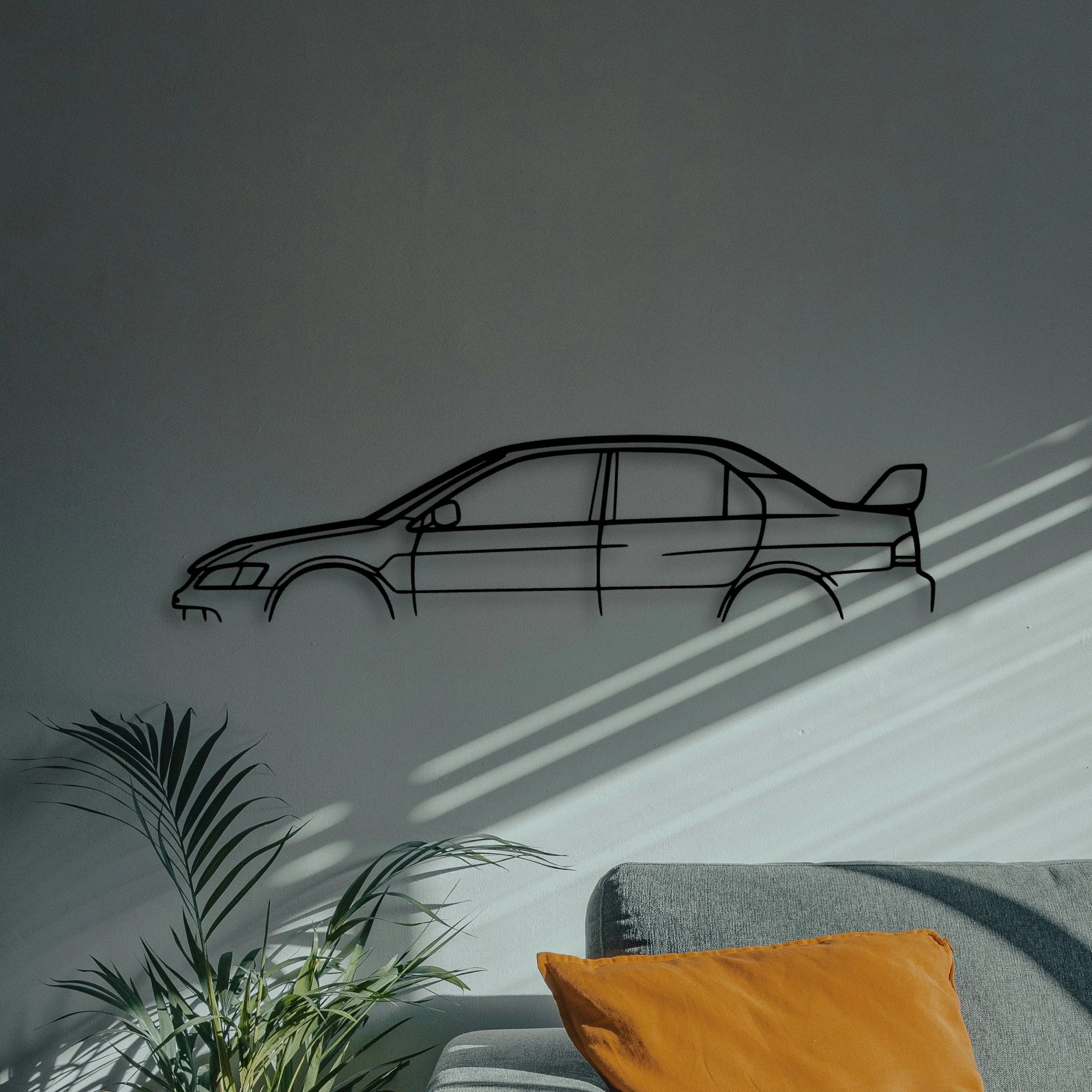 EVO IX Classic Silhouette Metal Wall Art - Automotive Garage Decor