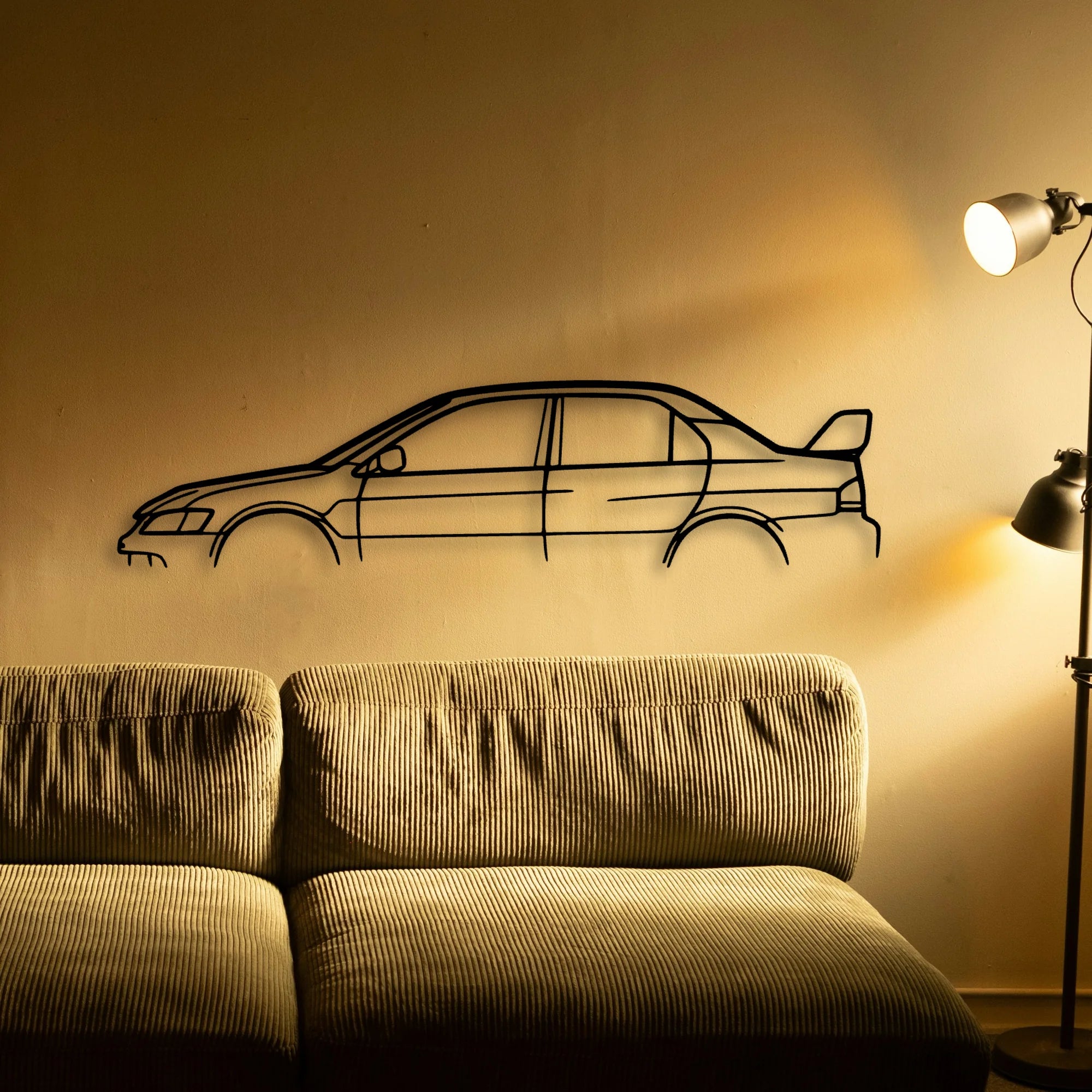 EVO IX Classic Silhouette Metal Wall Art - Automotive Garage Decor