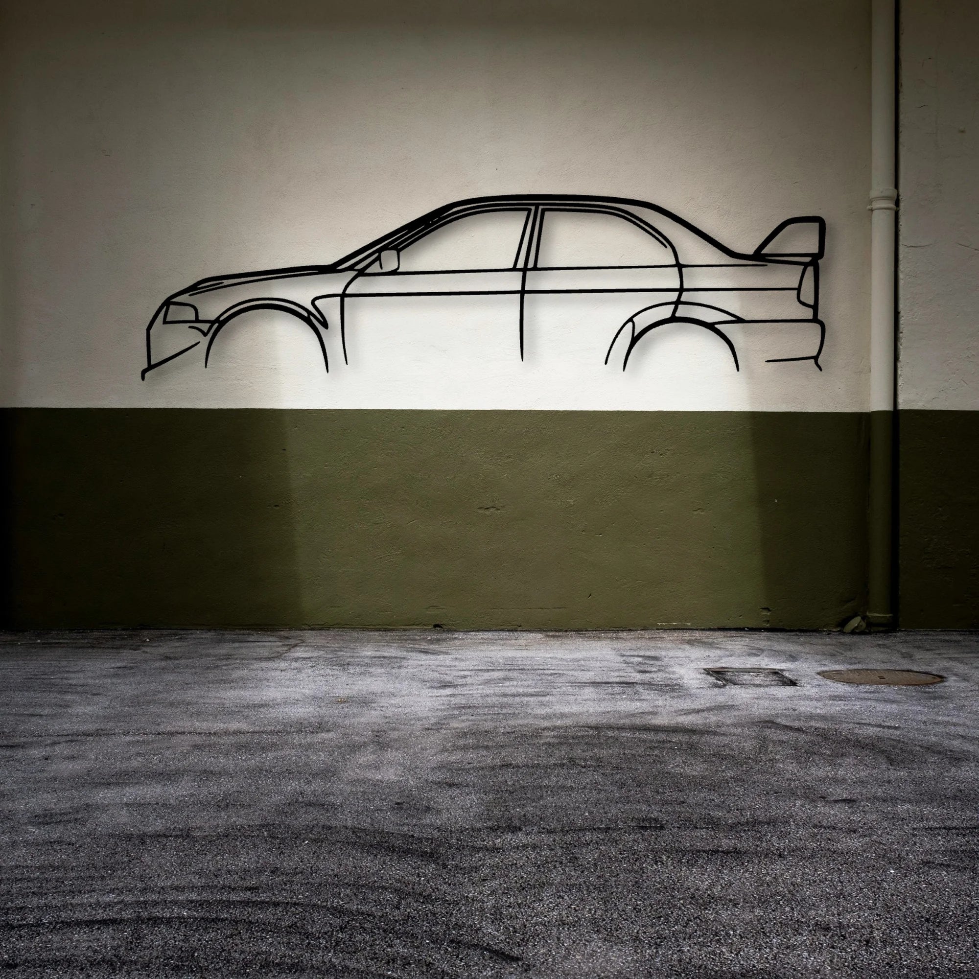 EVO VI Classic Silhouette Metal Wall Art - Automotive Garage Decor