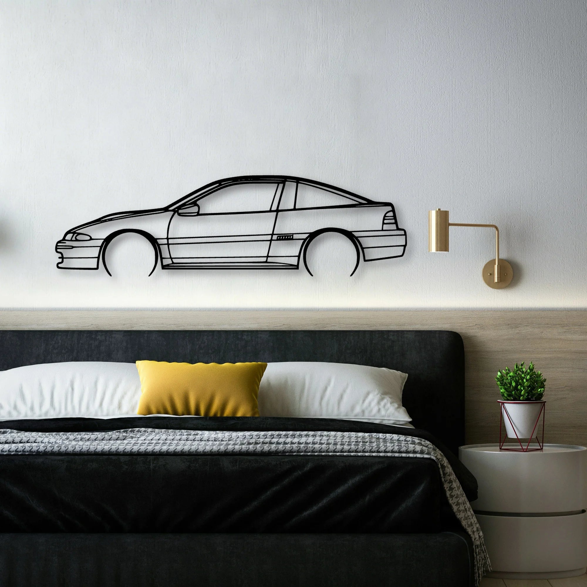Eclipse GS 1992 Classic Silhouette Metal Wall Art - Automotive Garage Decor