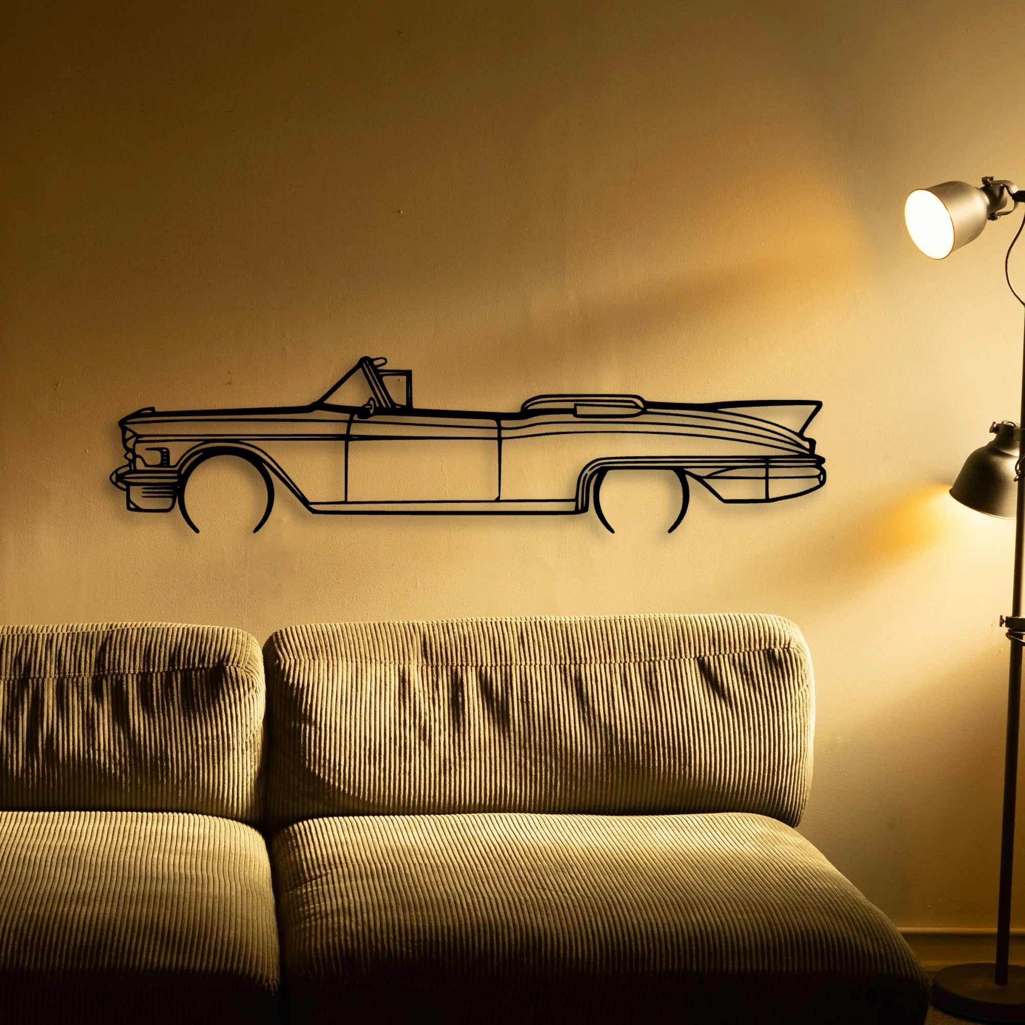 Eldo Biarritz 1958 Convertible 2 Classic Silhouette Metal Wall Art - Automotive Garage Decor