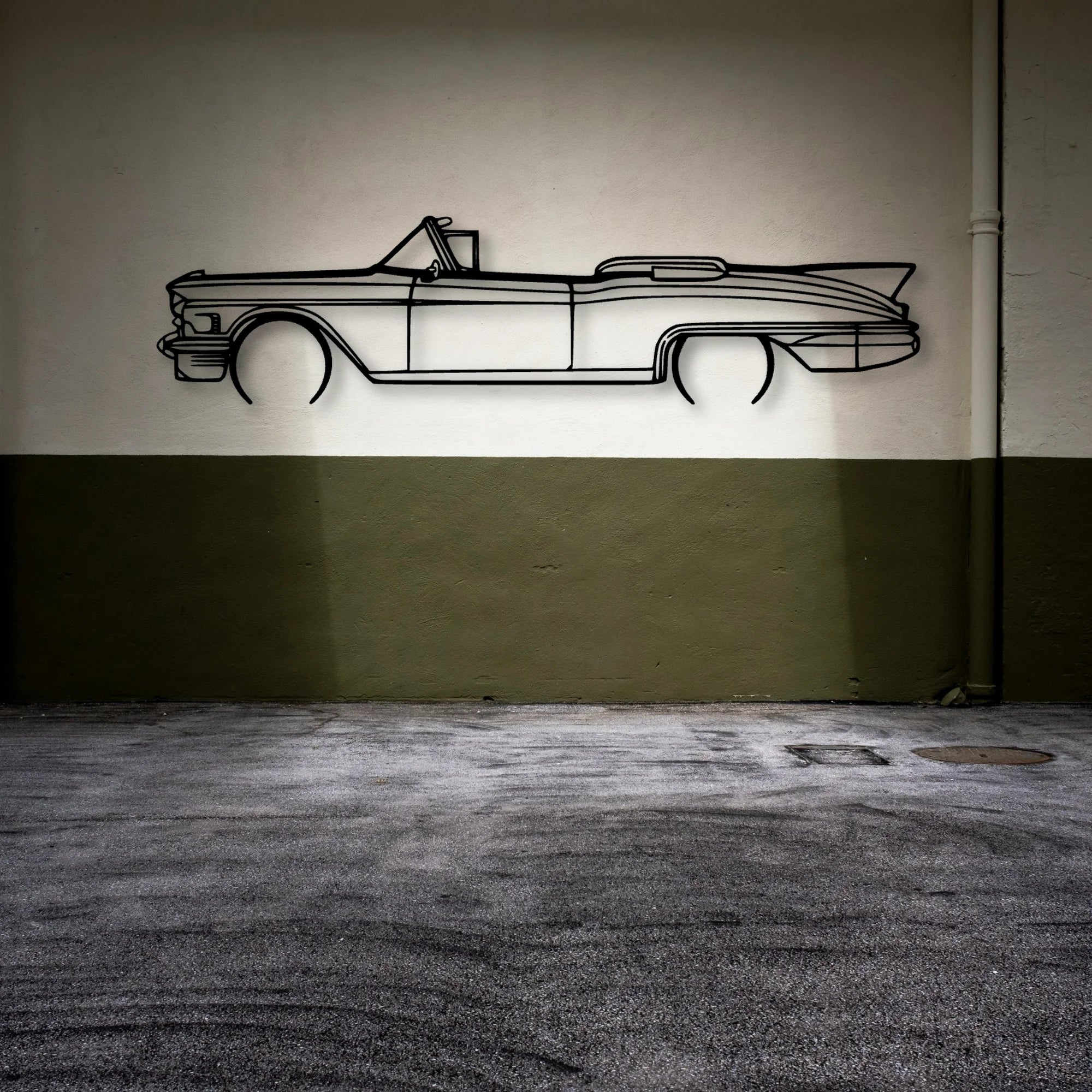 Eldo Biarritz 1958 Convertible 2 Classic Silhouette Metal Wall Art - Automotive Garage Decor