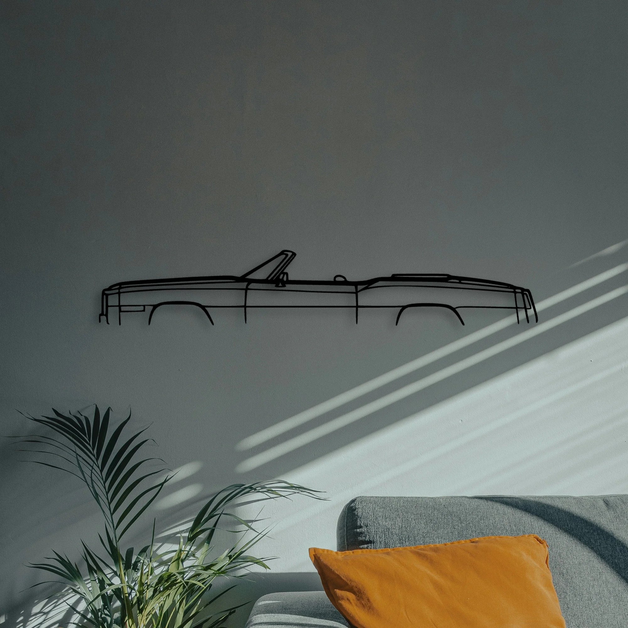 Eldo Convertible 1975 Classic Silhouette Metal Wall Art - Automotive Garage Decor