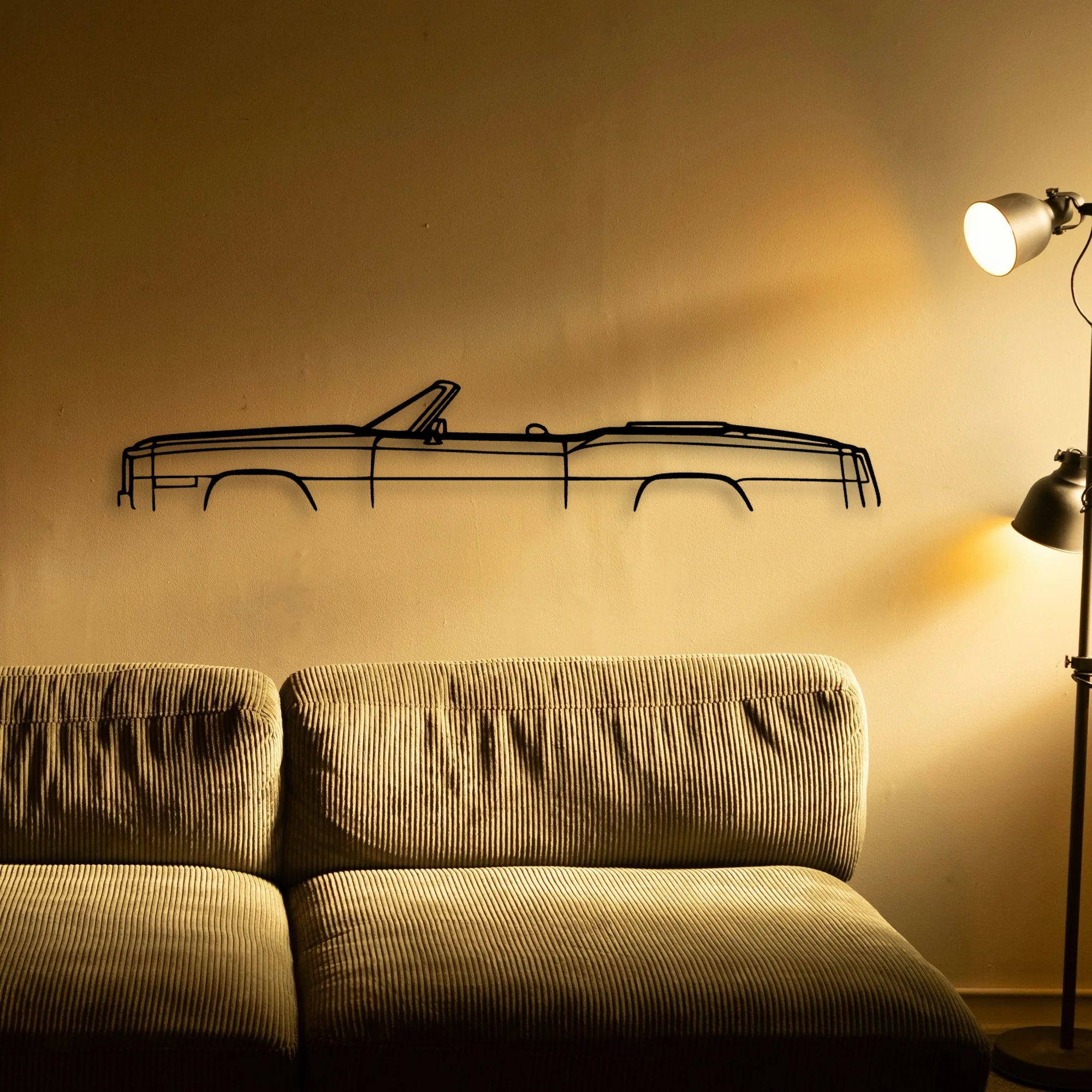 Eldo Convertible 1975 Classic Silhouette Metal Wall Art - Automotive Garage Decor