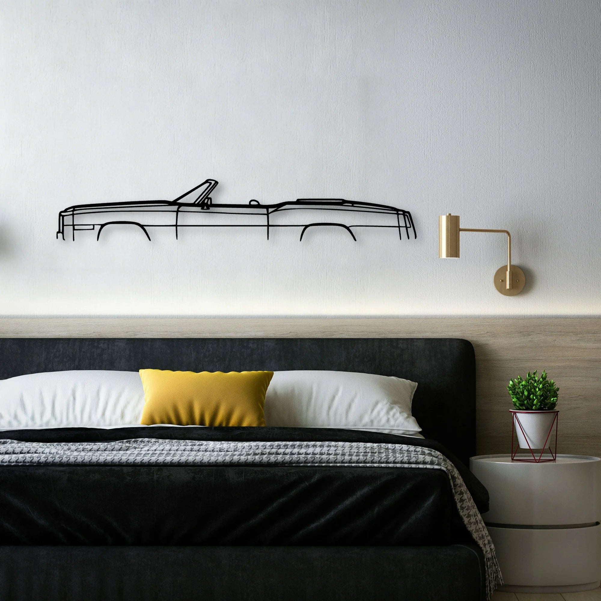 Eldo Convertible 1975 Classic Silhouette Metal Wall Art - Automotive Garage Decor
