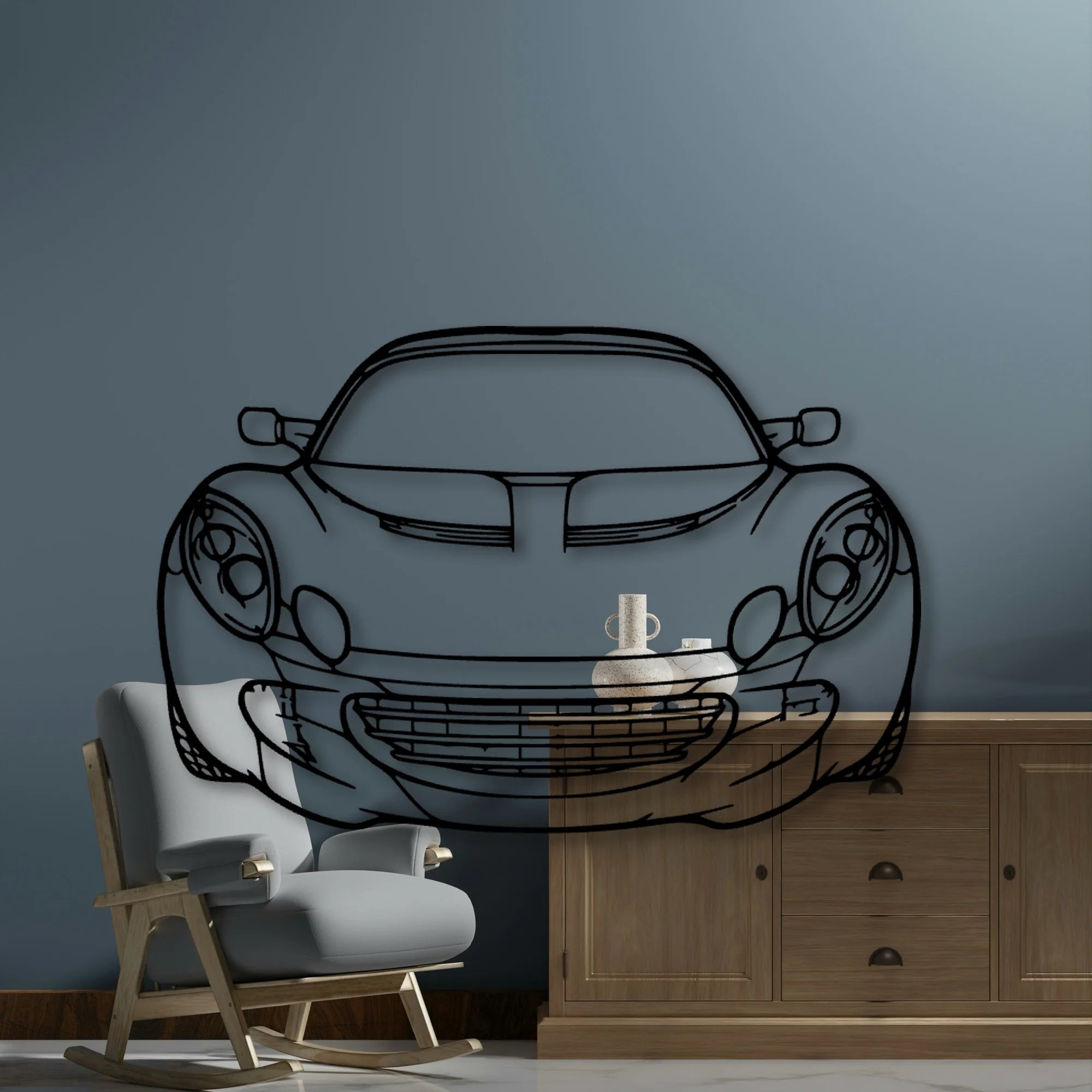 Elise SC 2010 Classic Silhouette Metal Wall Art - Automotive Garage Decor