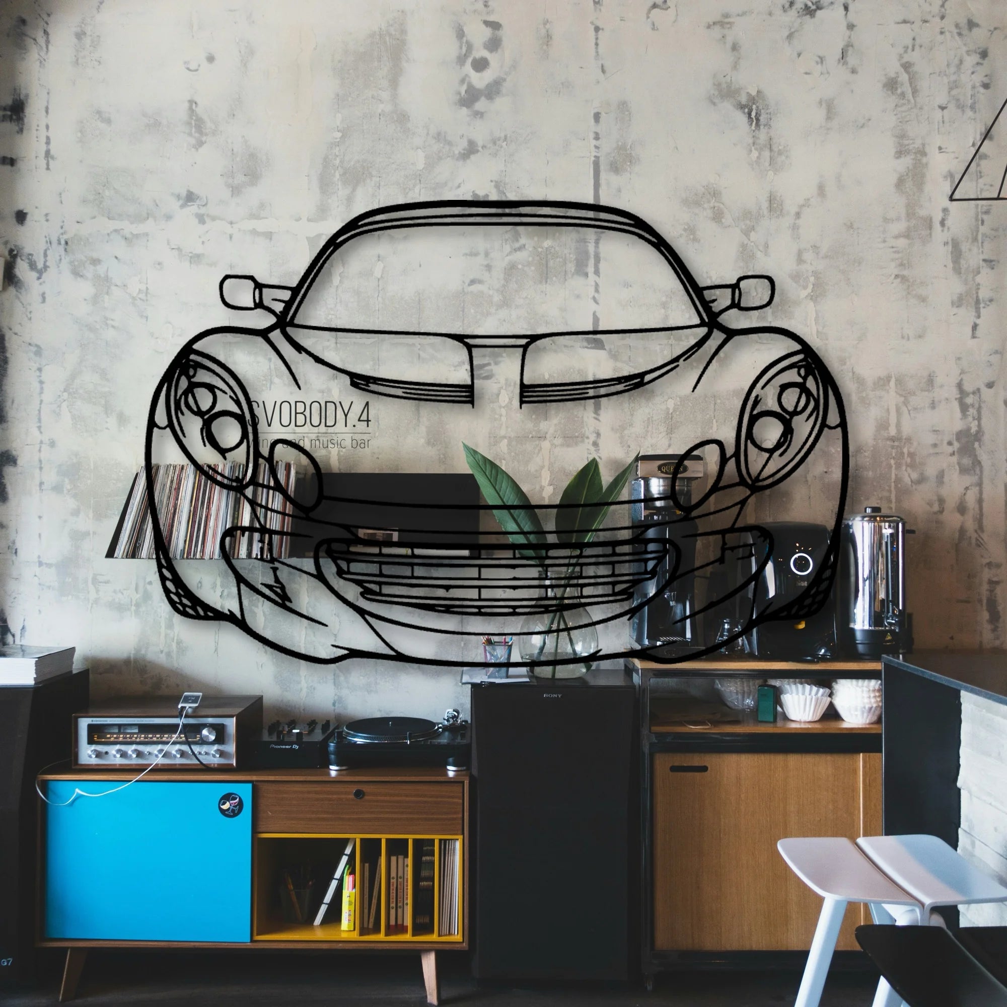 Elise SC 2010 Classic Silhouette Metal Wall Art - Automotive Garage Decor