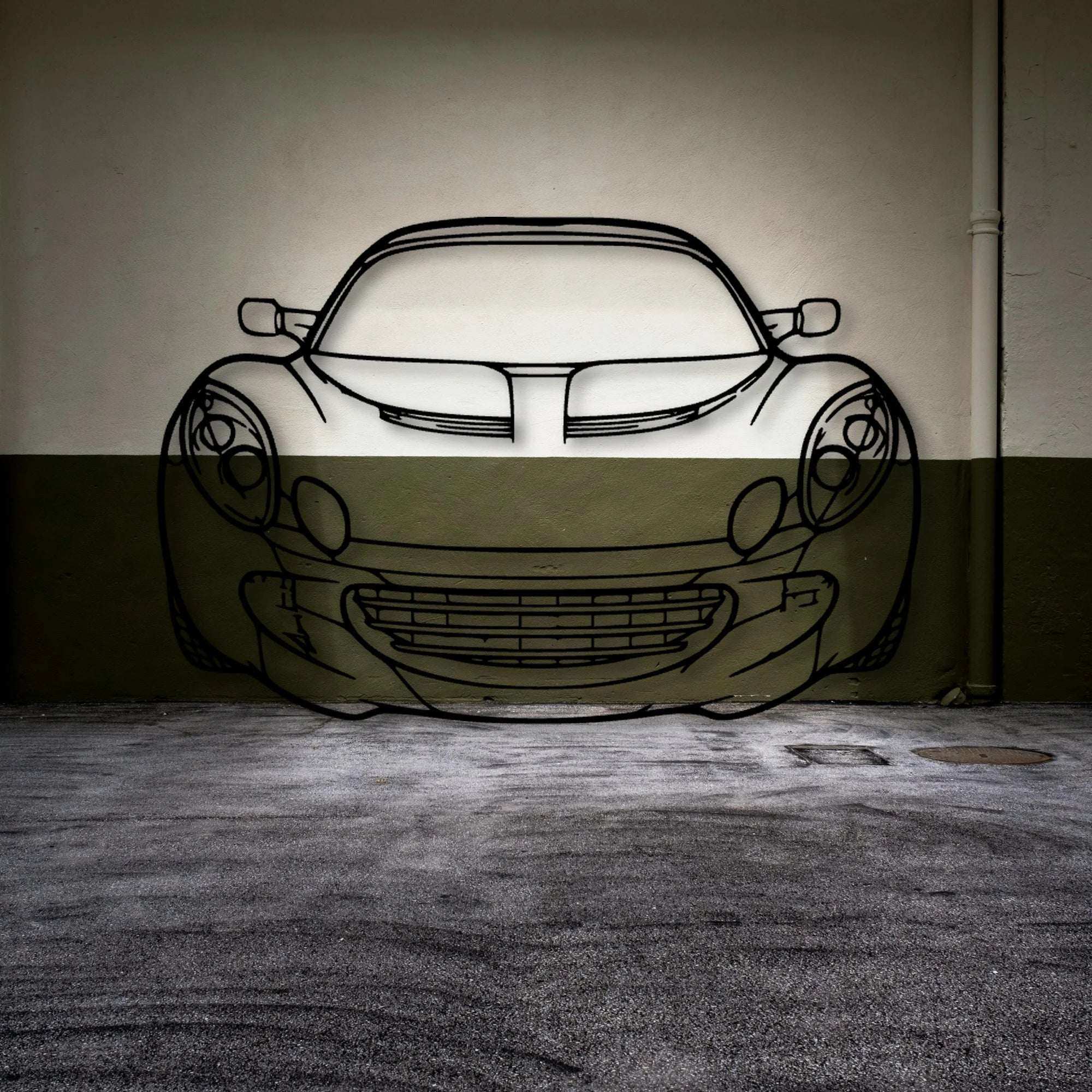 Elise SC 2010 Classic Silhouette Metal Wall Art - Automotive Garage Decor