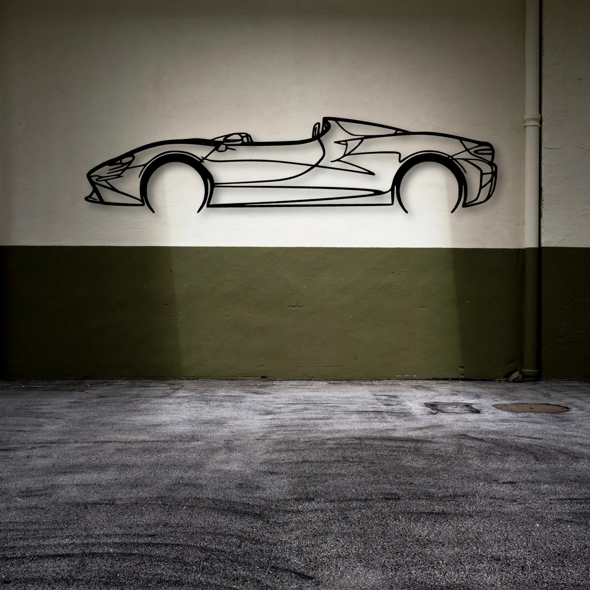Elva 2022 Classic Silhouette Metal Wall Art - Automotive Garage Decor
