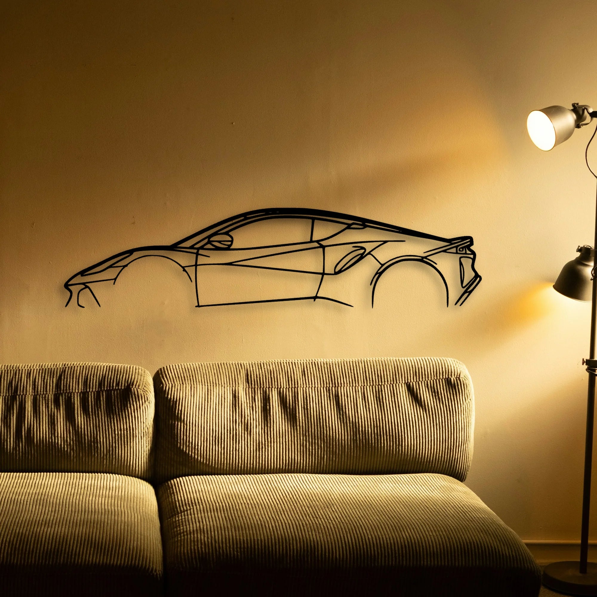 Emira 2 Classic Silhouette Metal Wall Art - Automotive Garage Decor