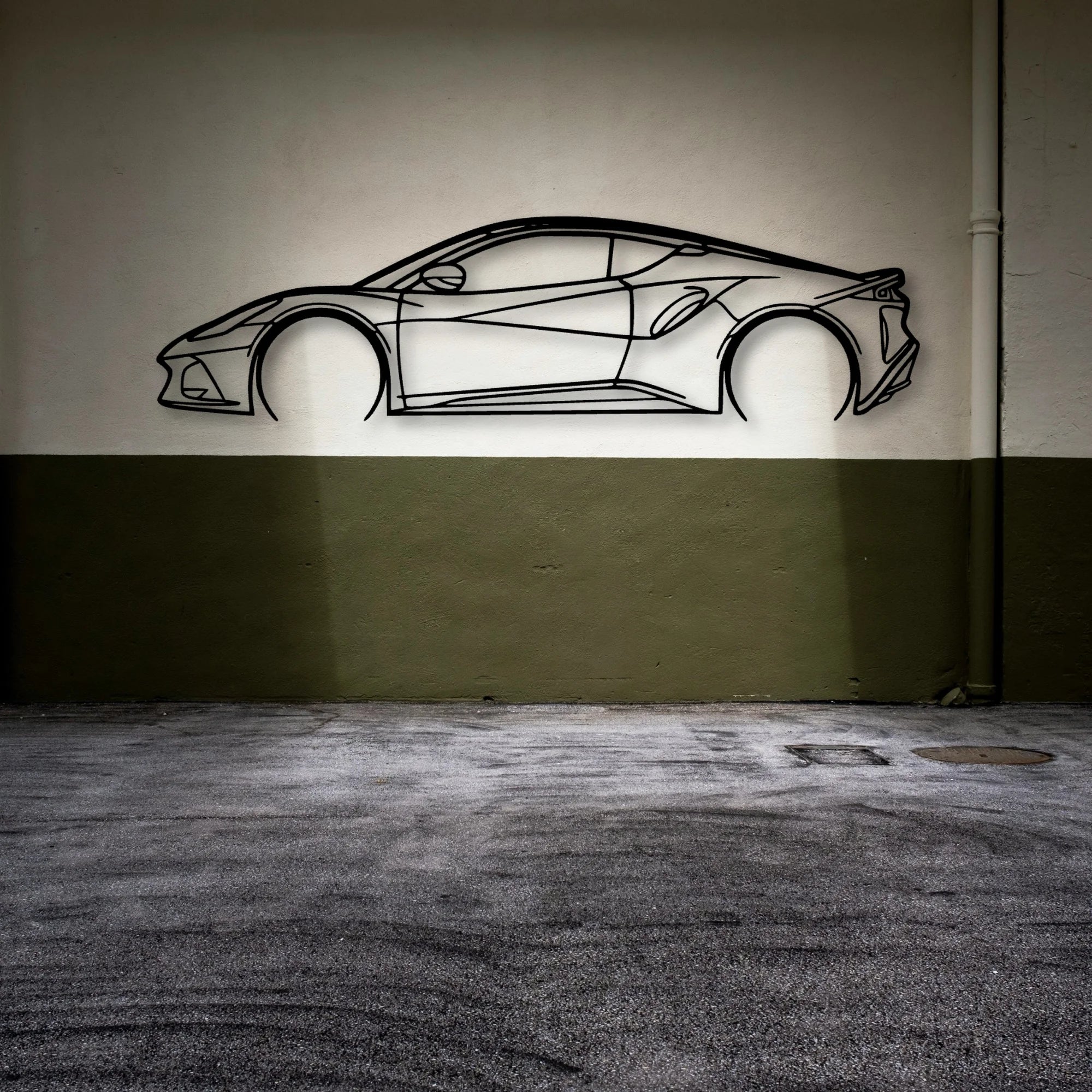 Emira 3 Classic Silhouette Metal Wall Art - Automotive Garage Decor