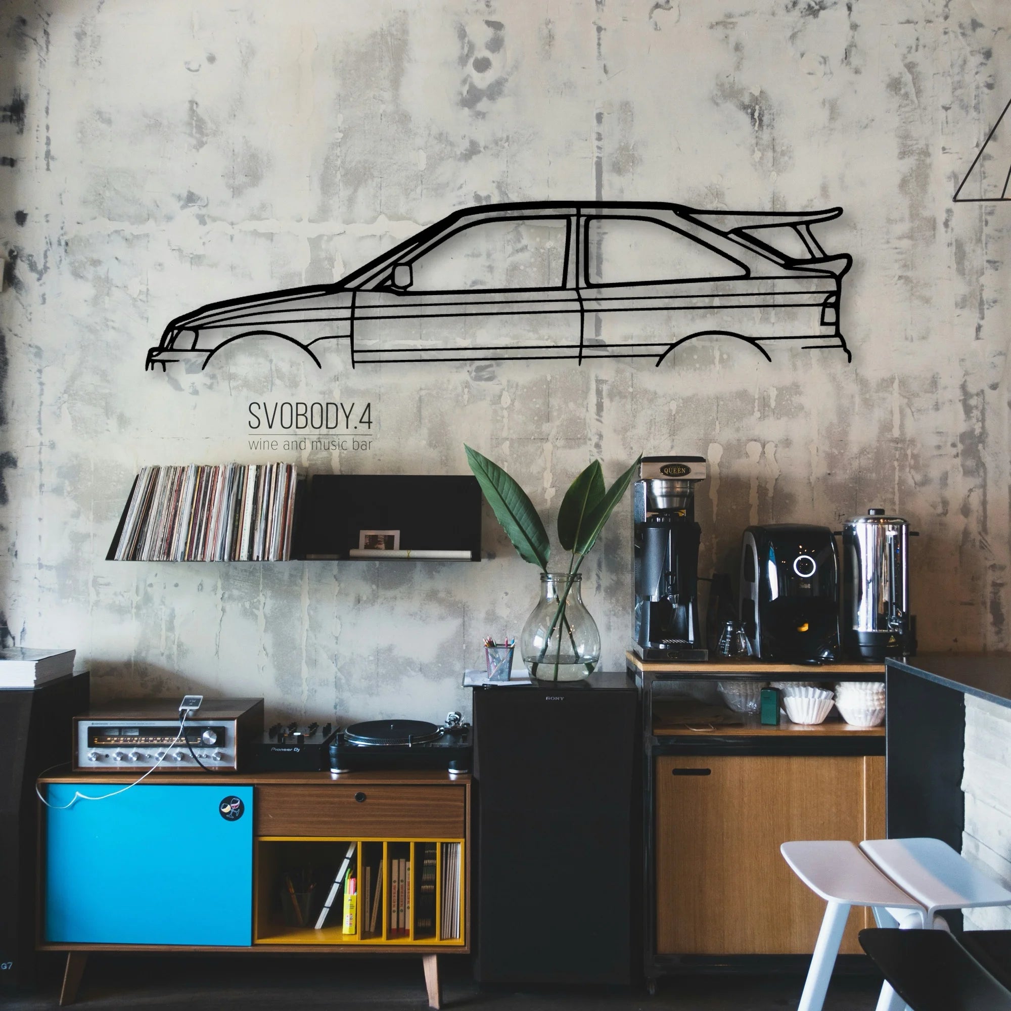 Escort Cosworth RS 1992 Classic Silhouette Metal Wall Art - Automotive Garage Decor